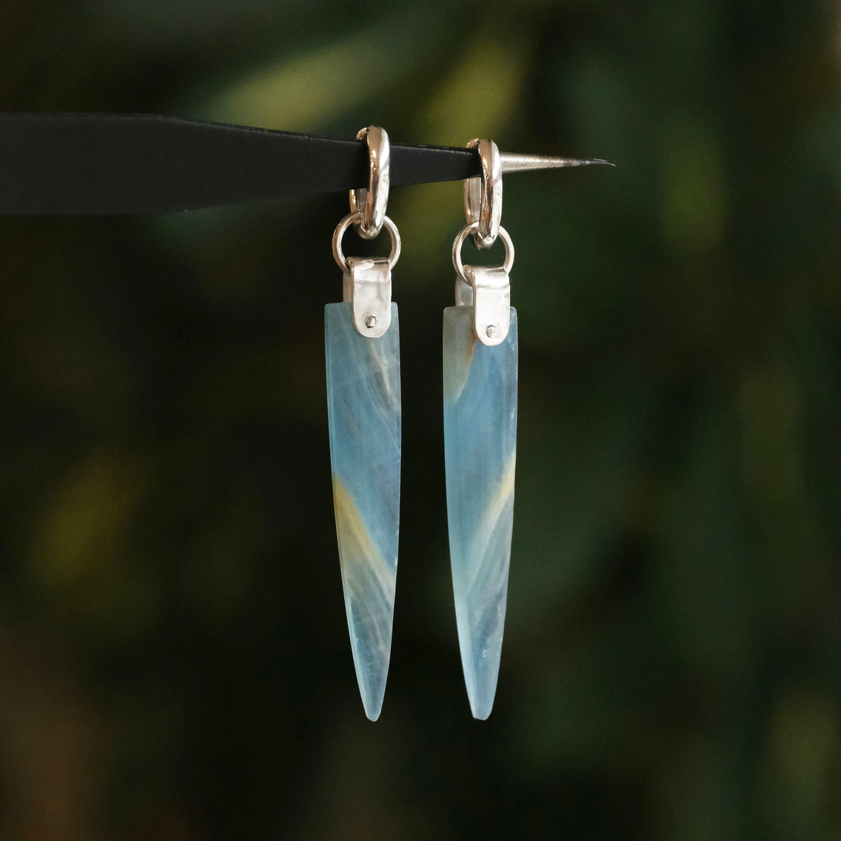 Blue Onyx Saddle Huggers - One of a Kind