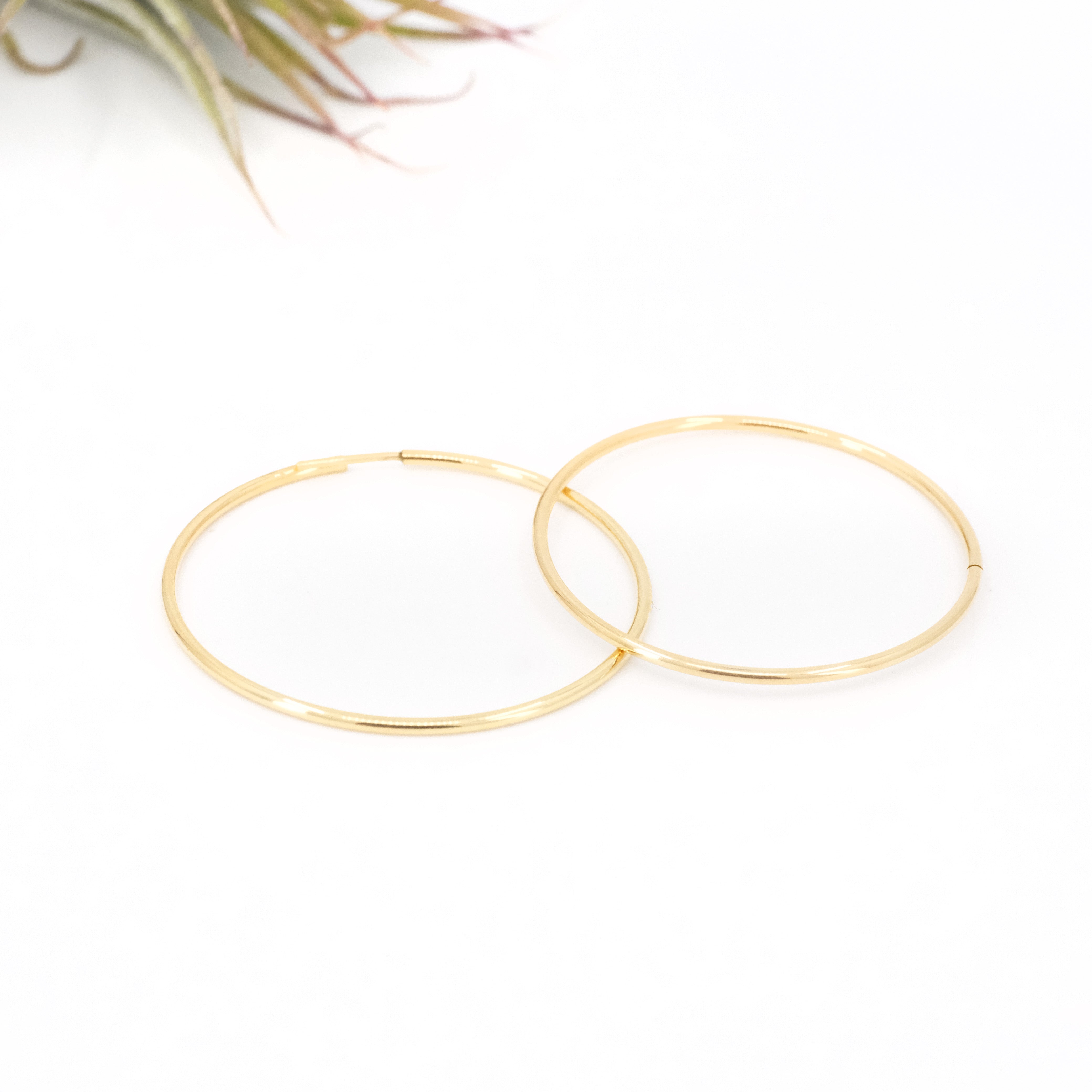 14k Infinity Hoops