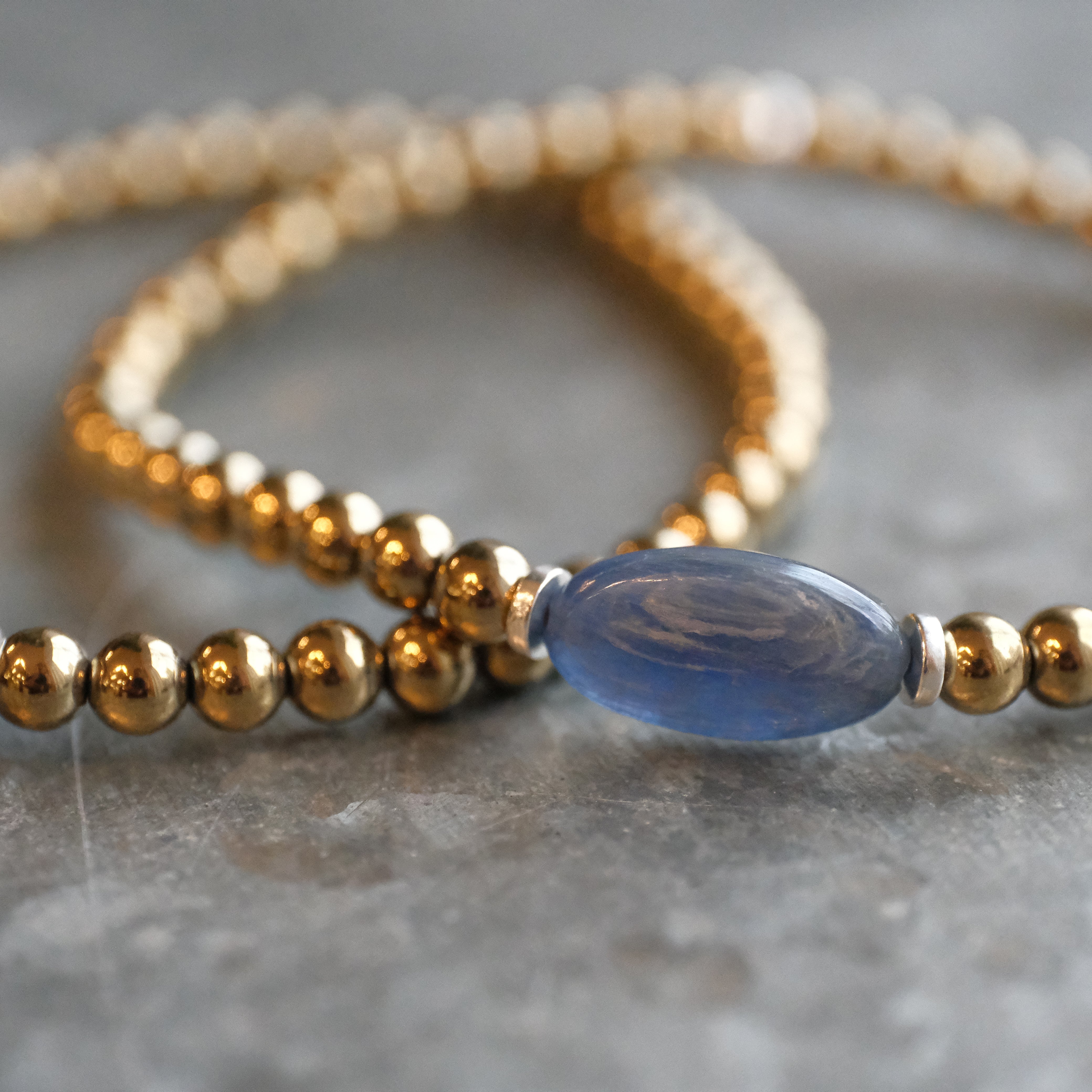 Kyanite + Pyrite Bracelet