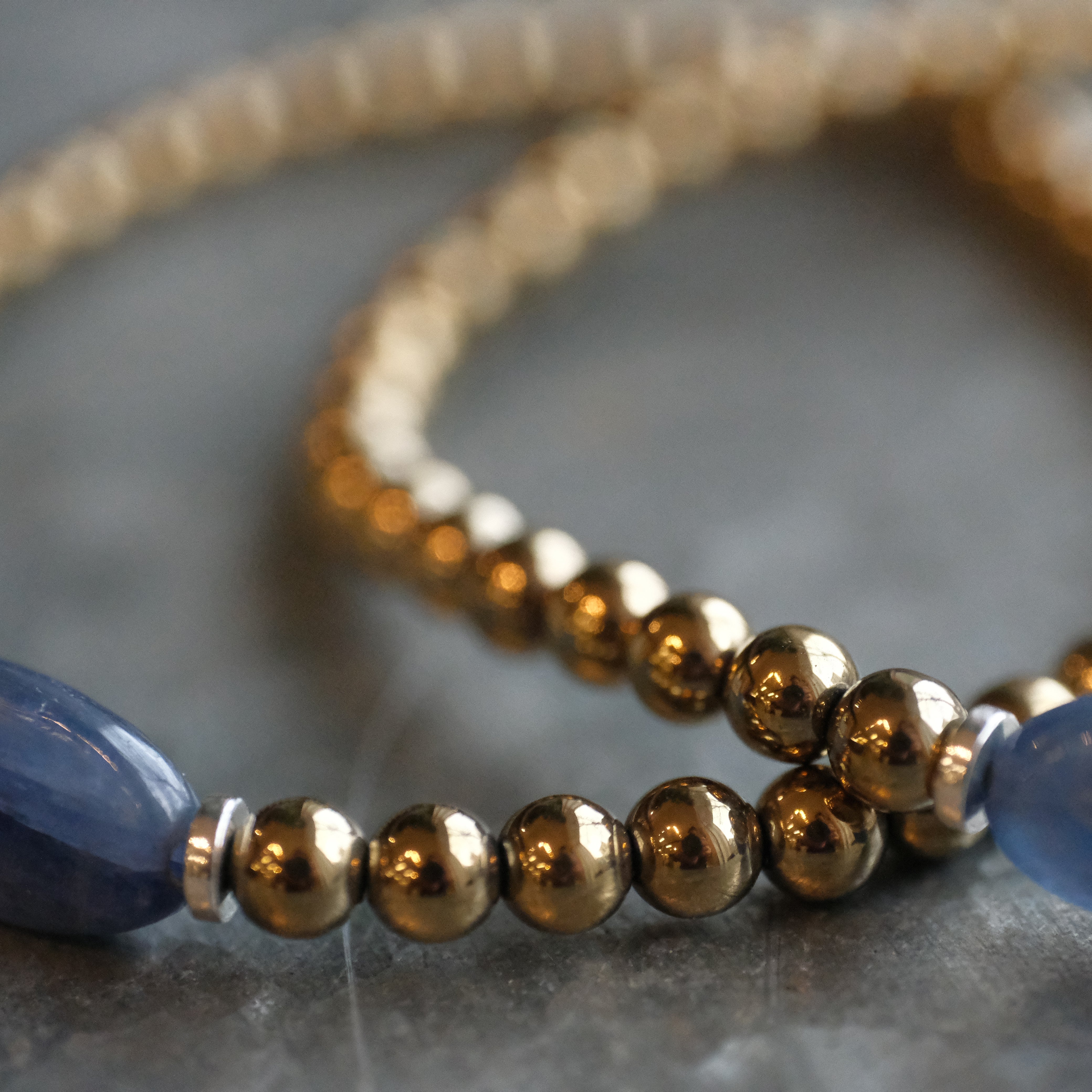 Kyanite + Pyrite Bracelet