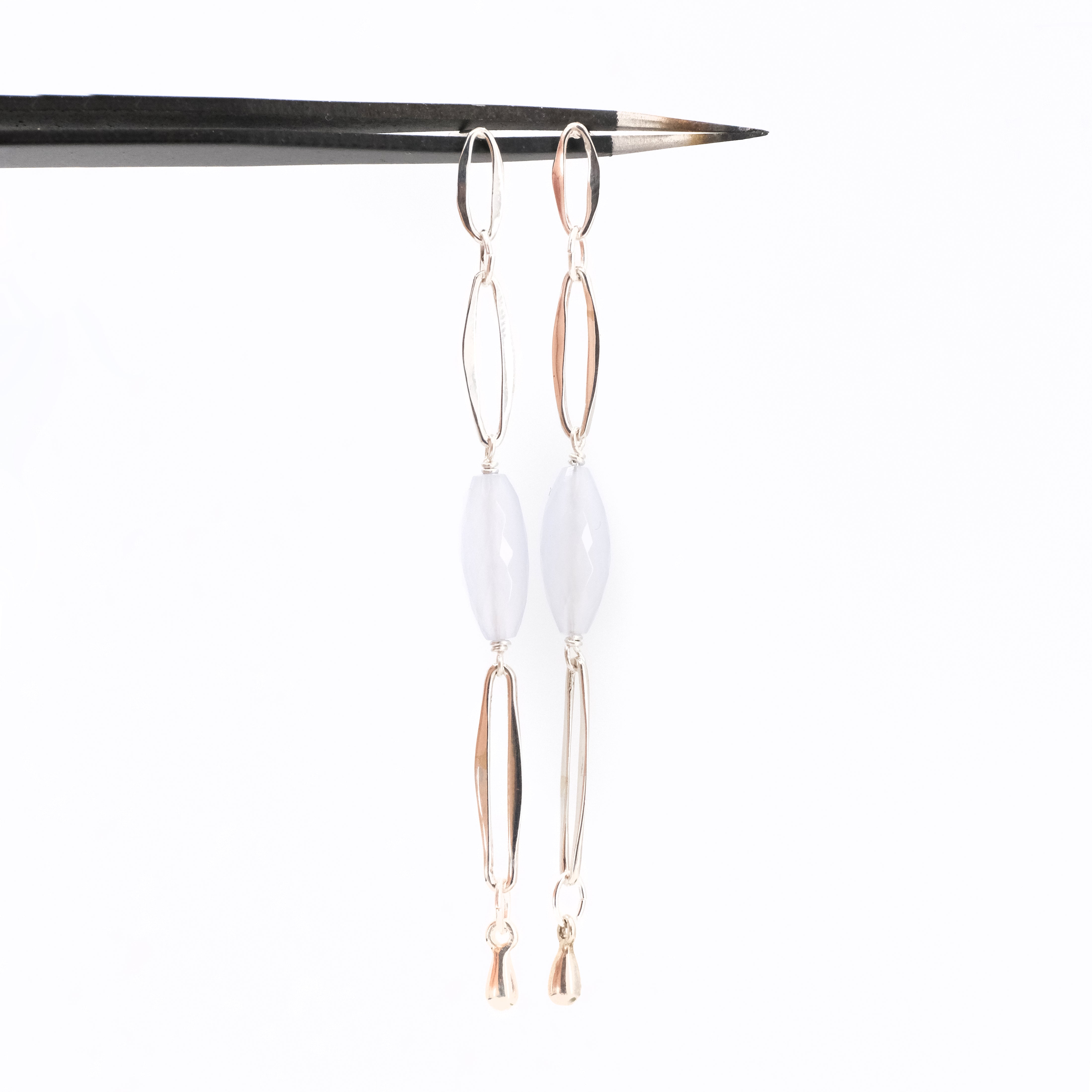 Ramble Chalcedony + Sterling Earrings - One of a Kind