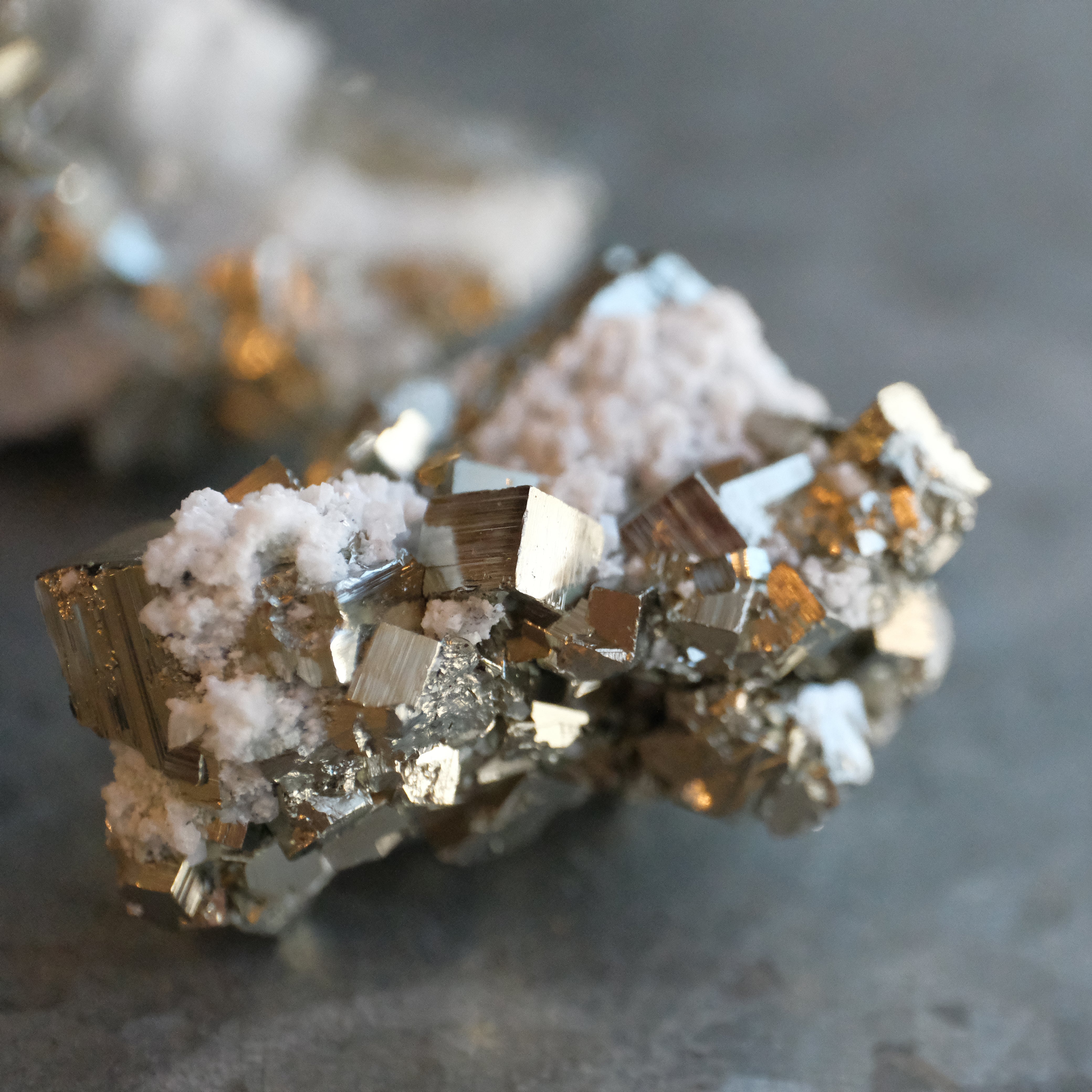 Peruvian Pyrite + Calcite Cluster