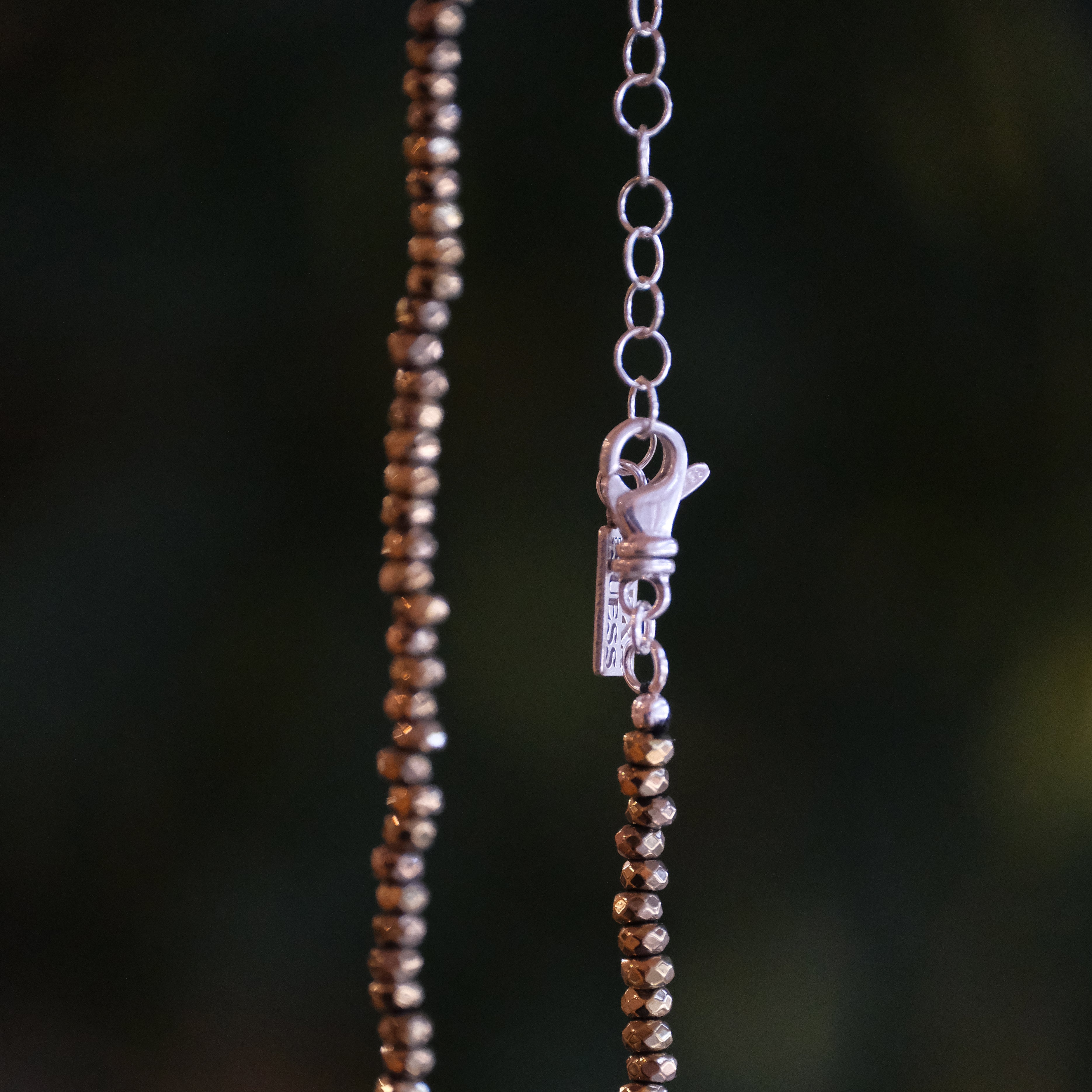 Pyrite + Bronze Golden Sardine Necklace