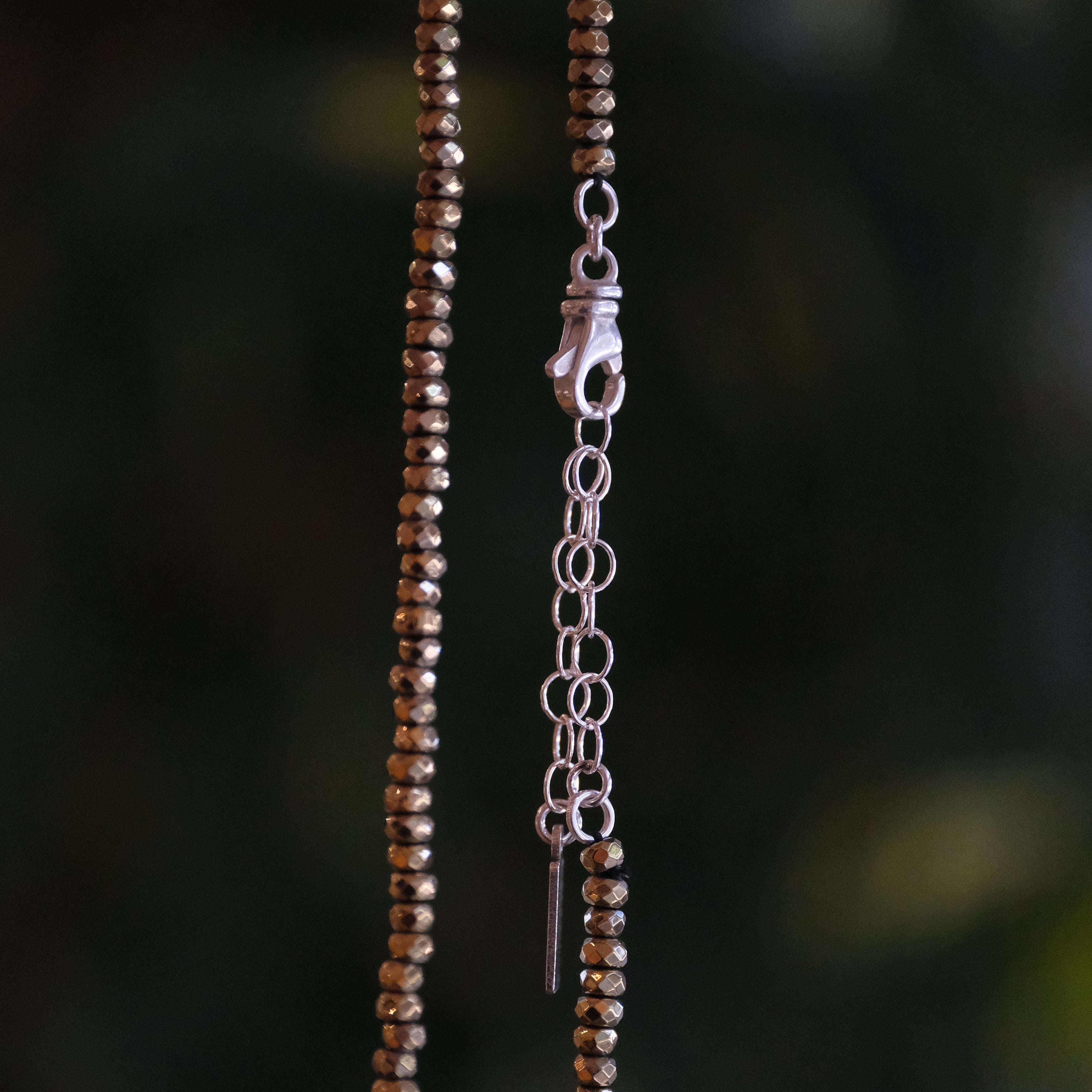 Pyrite + Bronze + Sterling Flaming Heart Locket