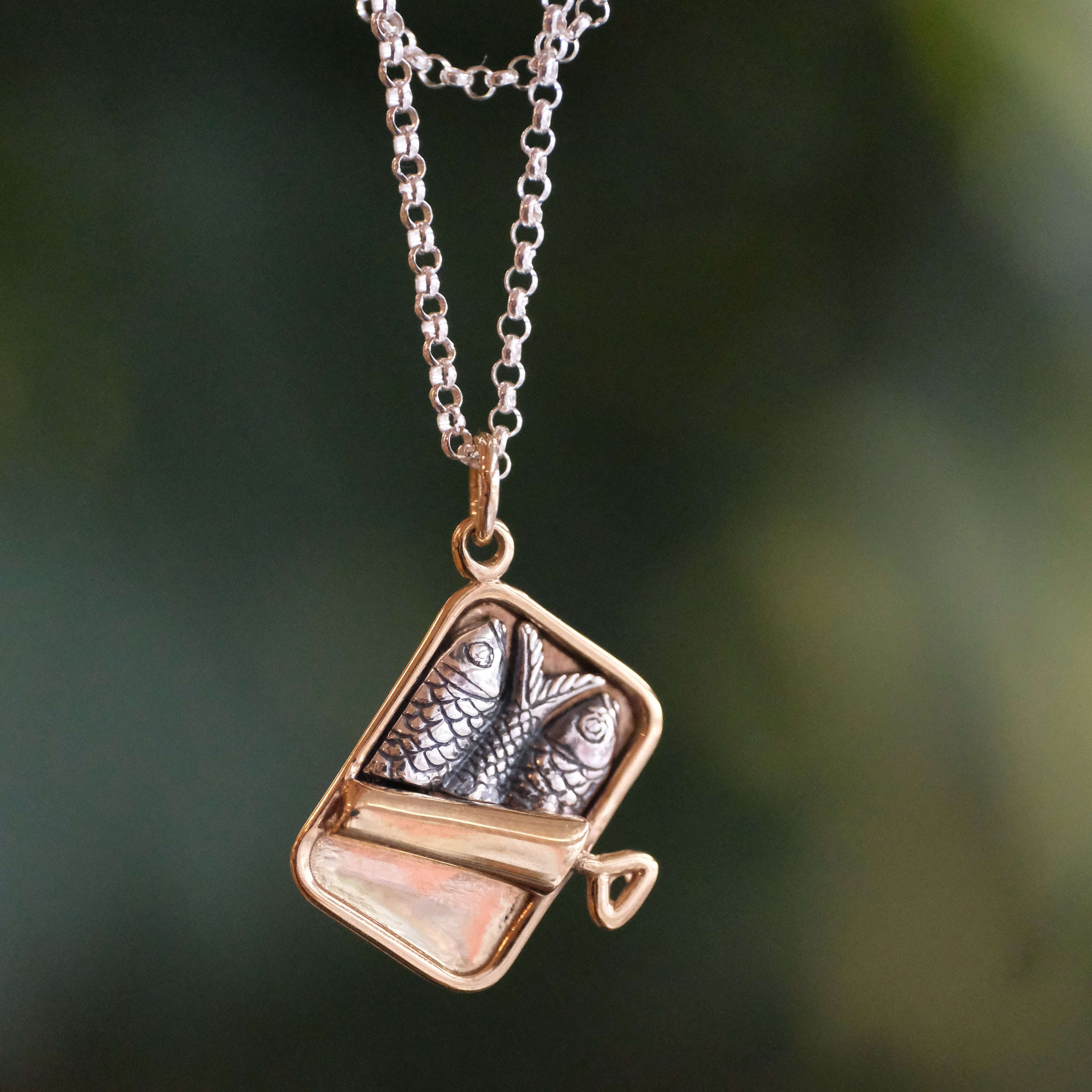 In a Can Bronze + Sterling Necklace