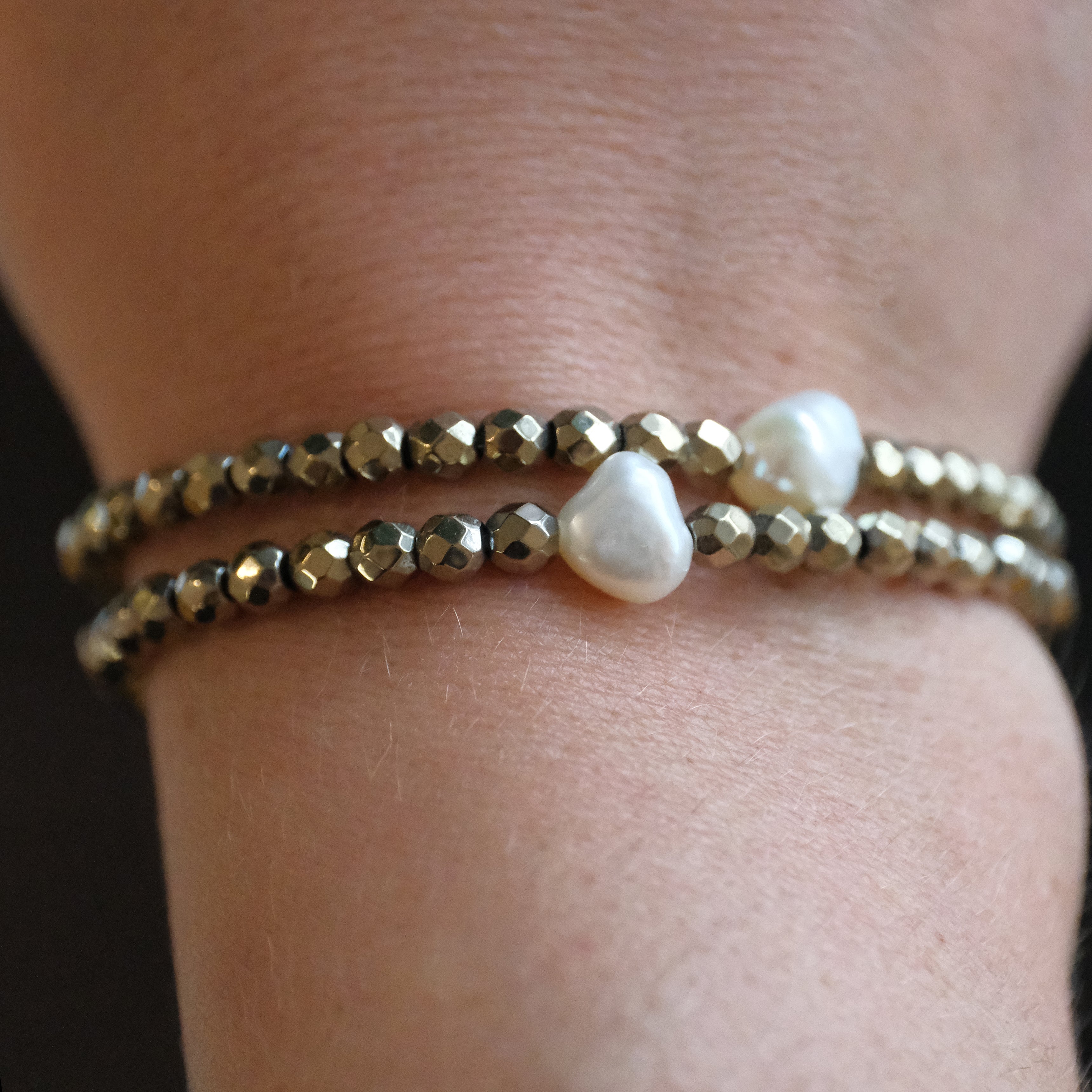 Dez Pyrite + Pearl Bracelet