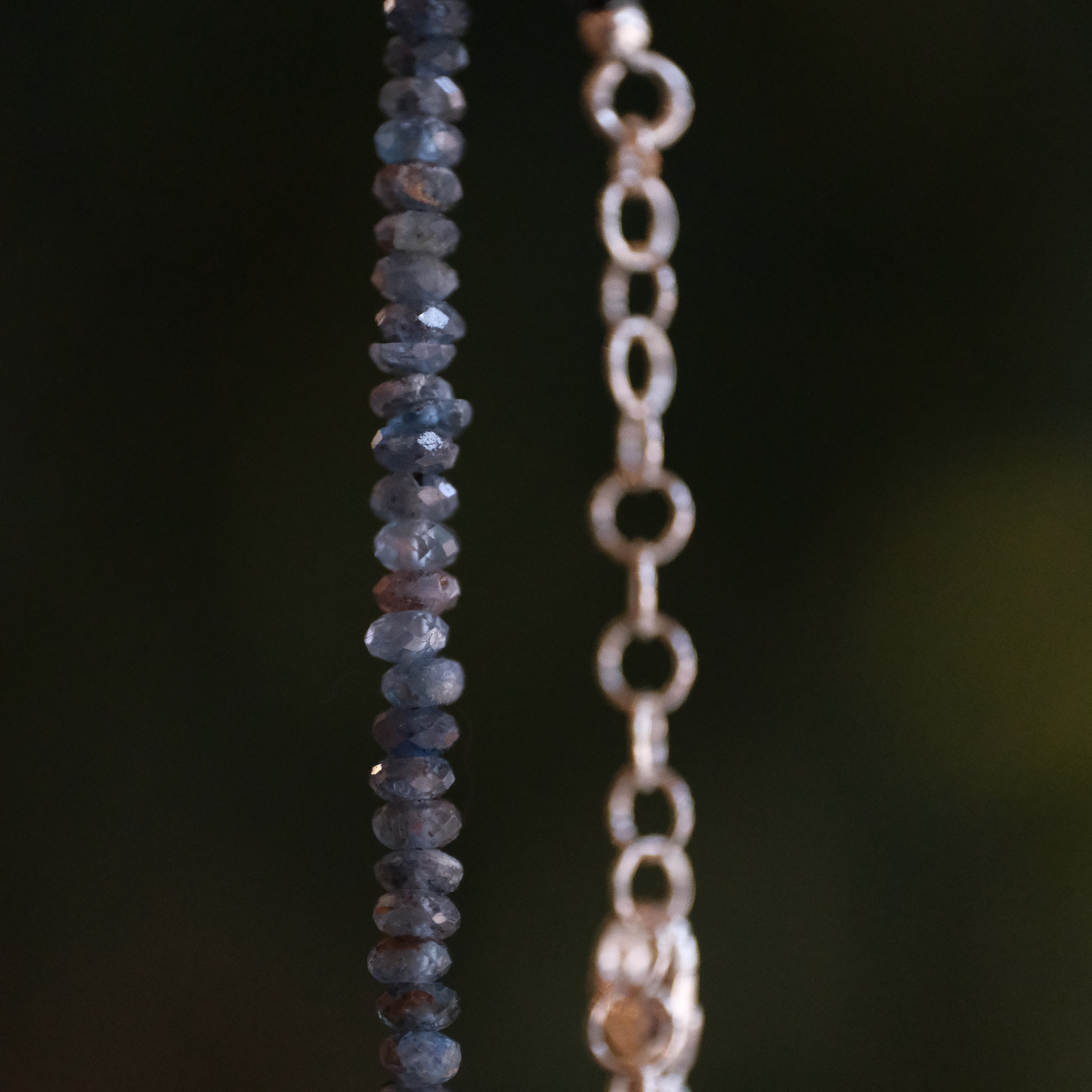 Kyanite + Pearl + Sterling Blurb Necklace