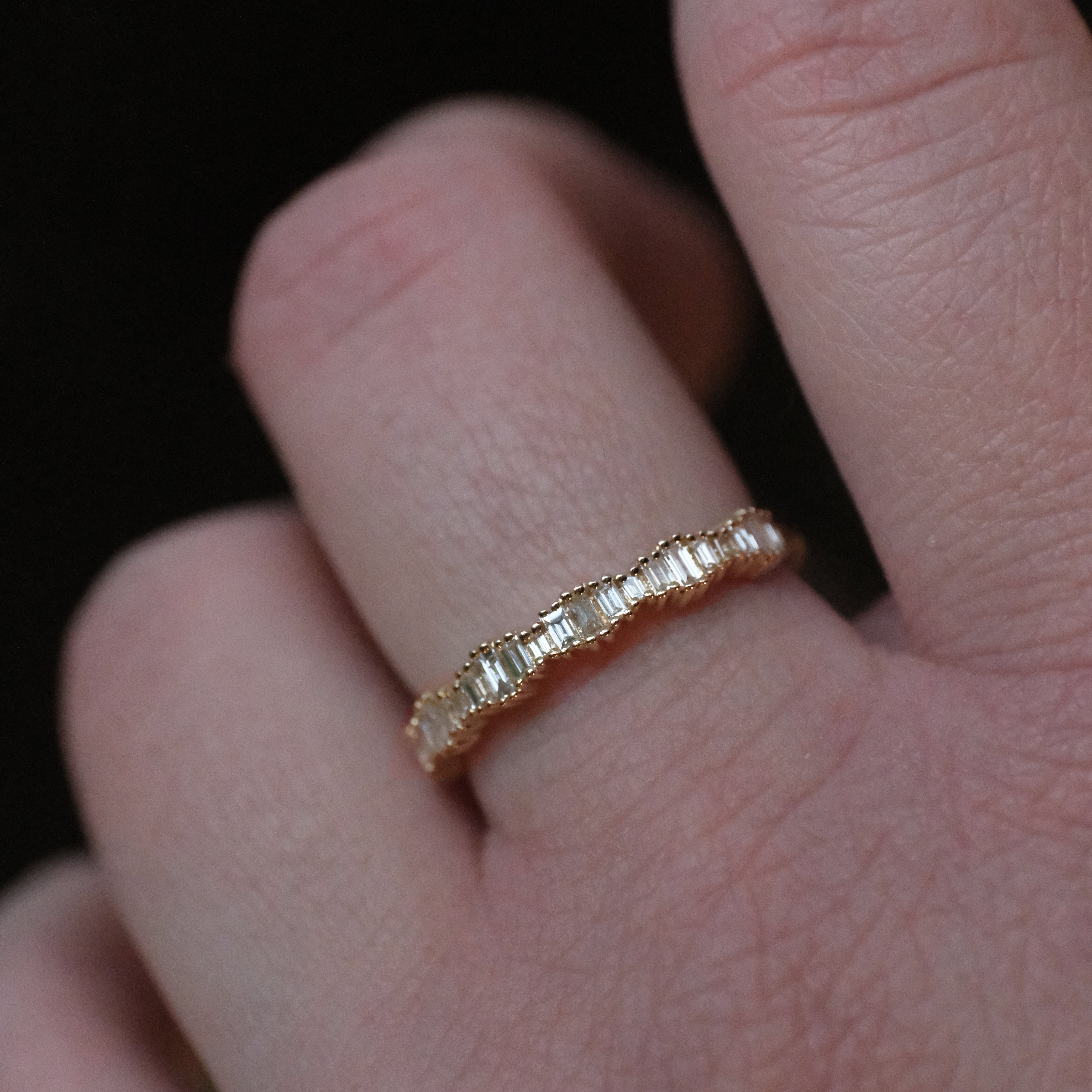 14k + Natural Diamond Arpeggio Ring