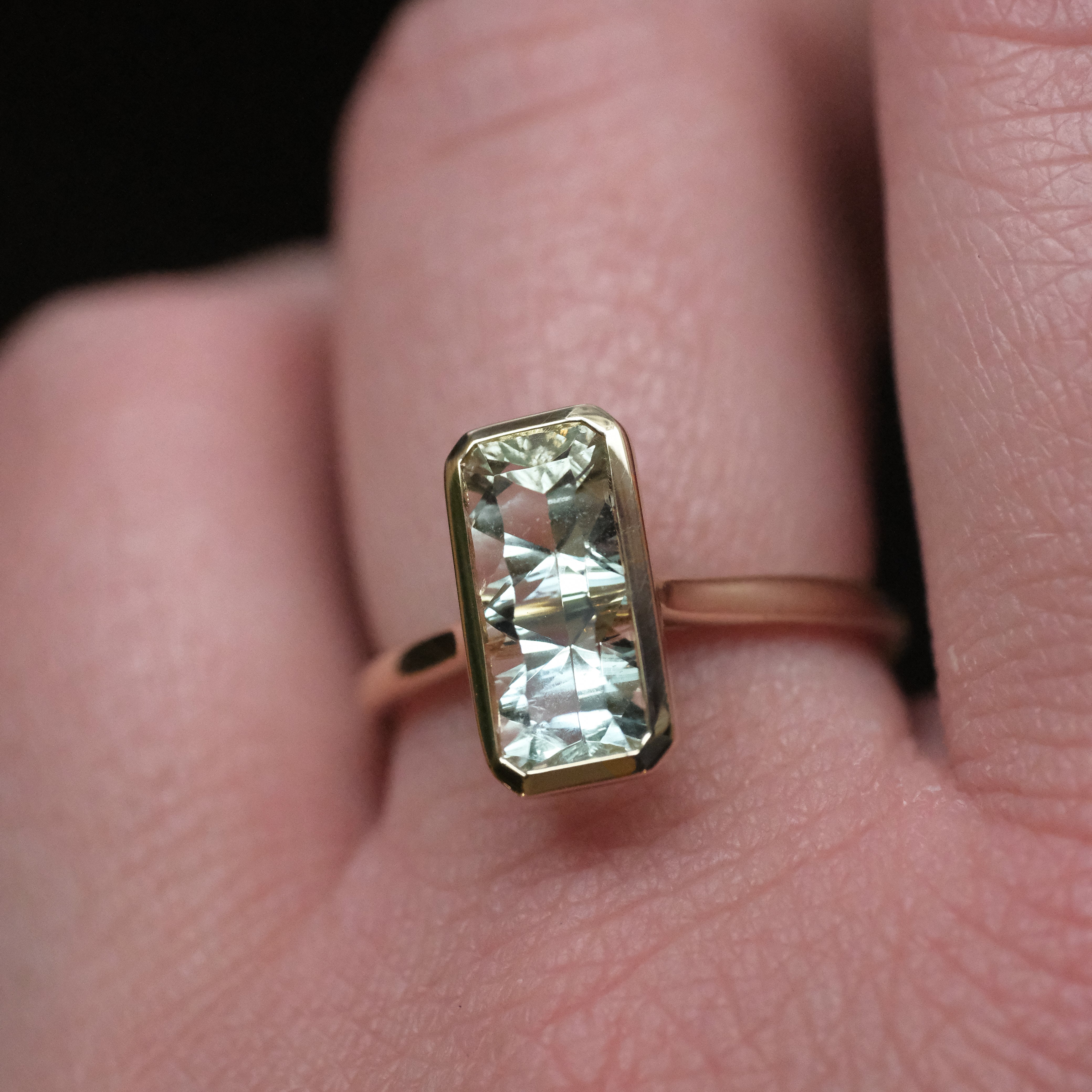 14k + Aquamarine Sastruga Ring - One of a Kind