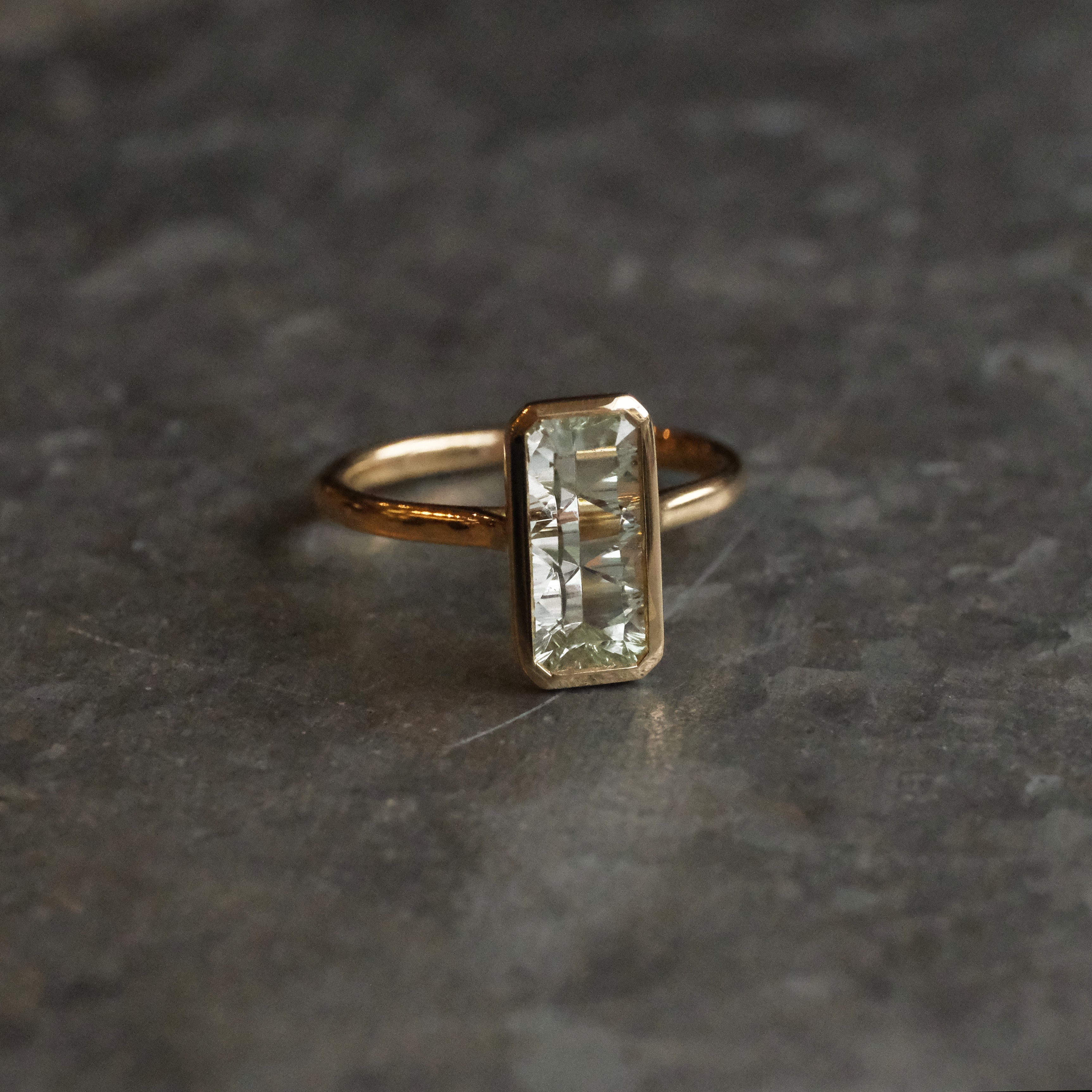 14k + Aquamarine Sastruga Ring - One of a Kind