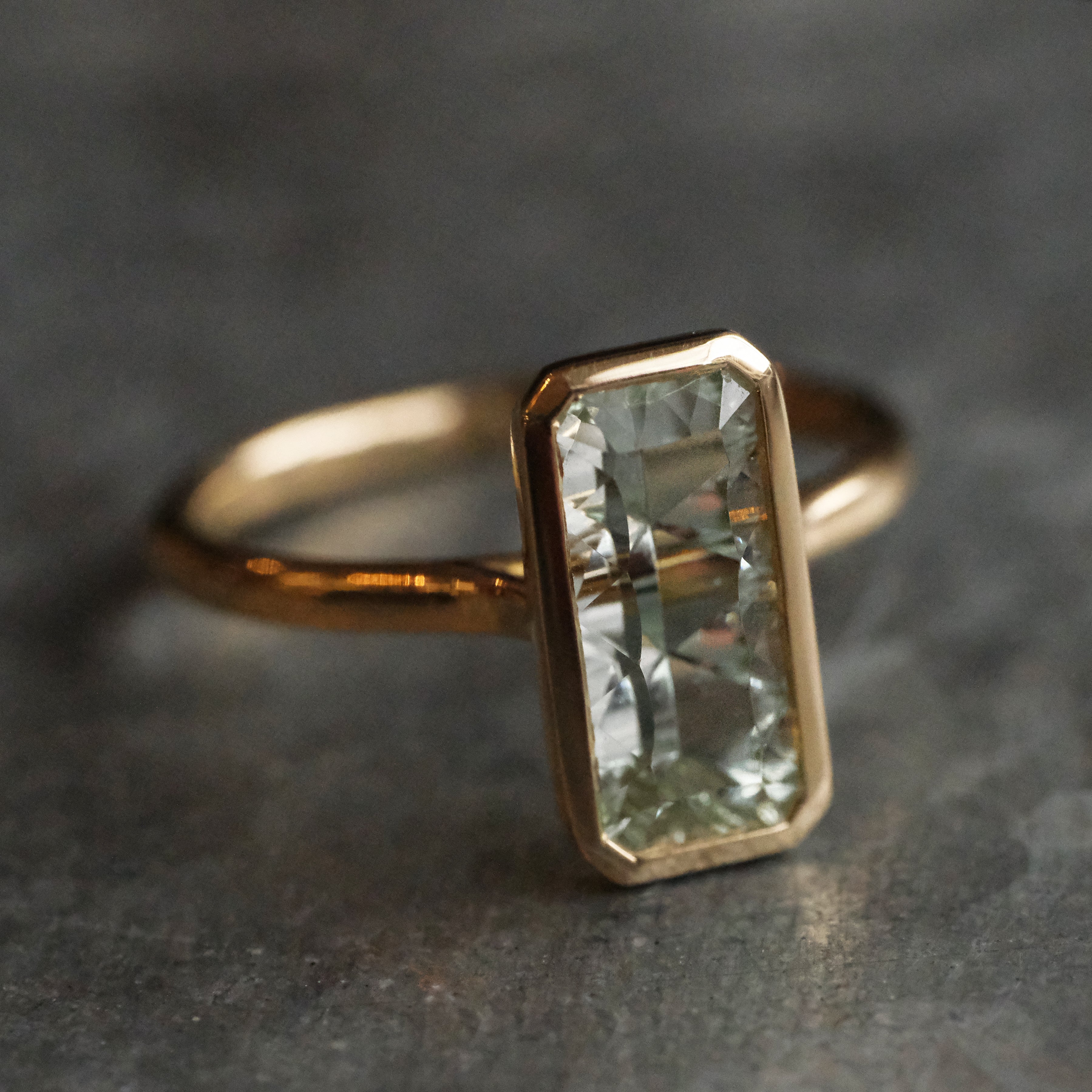 14k + Aquamarine Sastruga Ring - One of a Kind