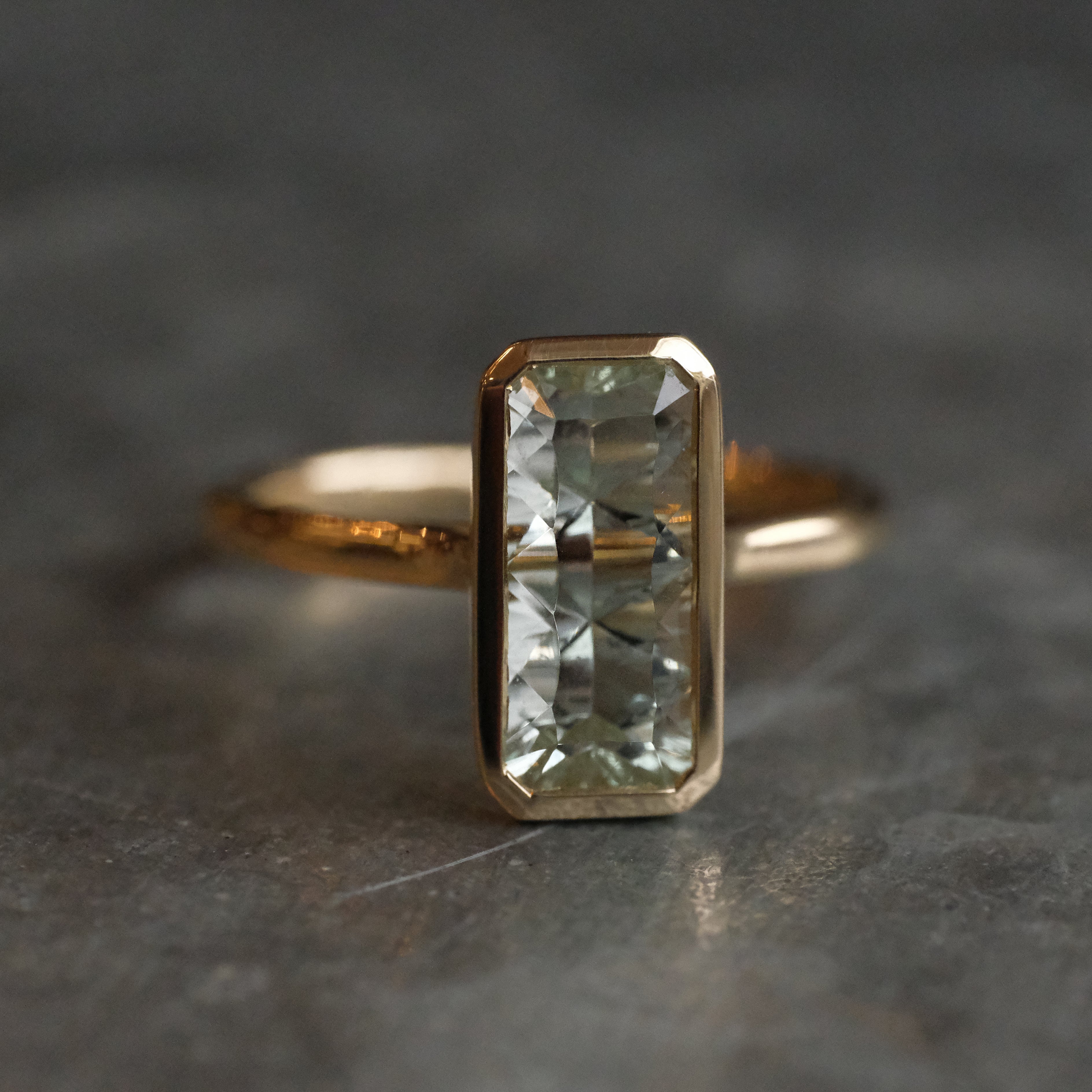 14k + Aquamarine Sastruga Ring - One of a Kind