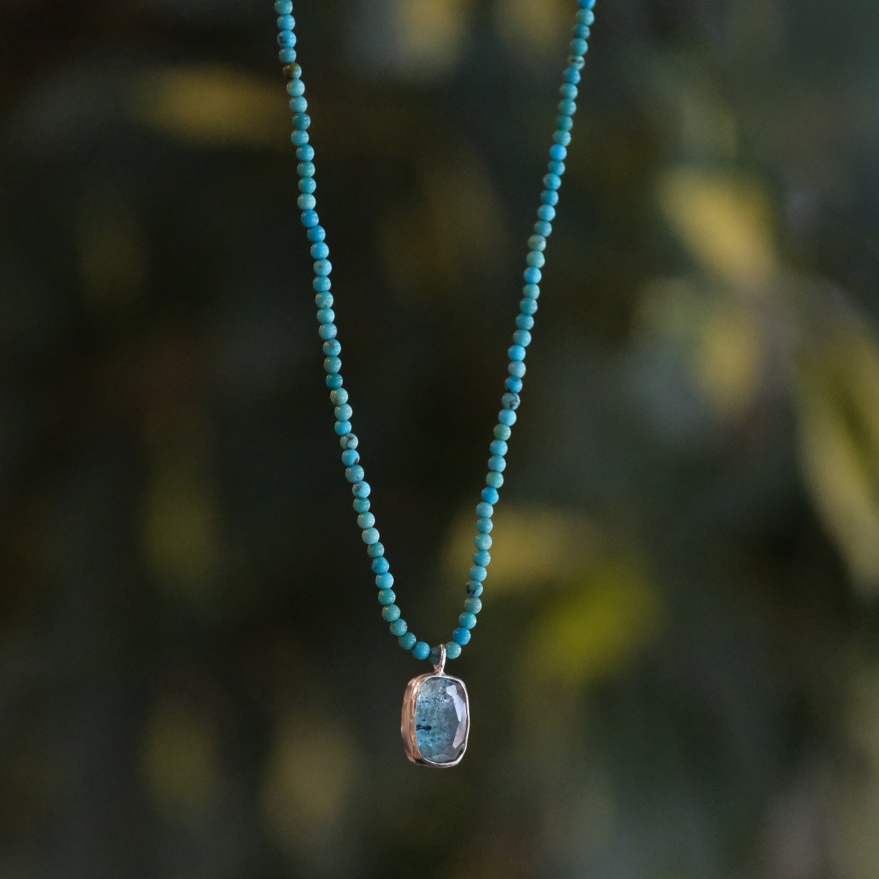 Turquoise + Aqua Tourmaline Crux Necklace - One of a Kind