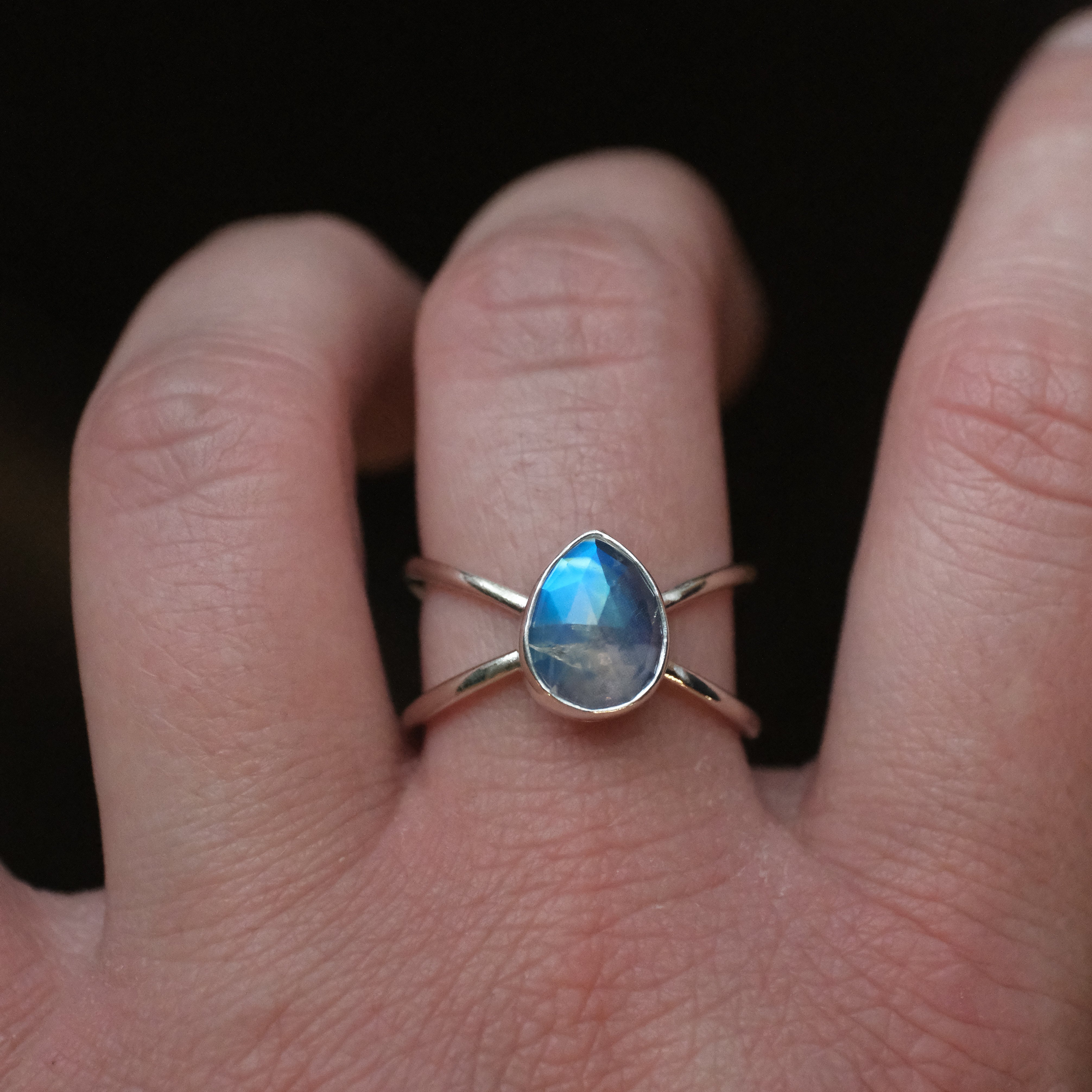 Moonstone Atom Ring (Size 8) - One of a Kind