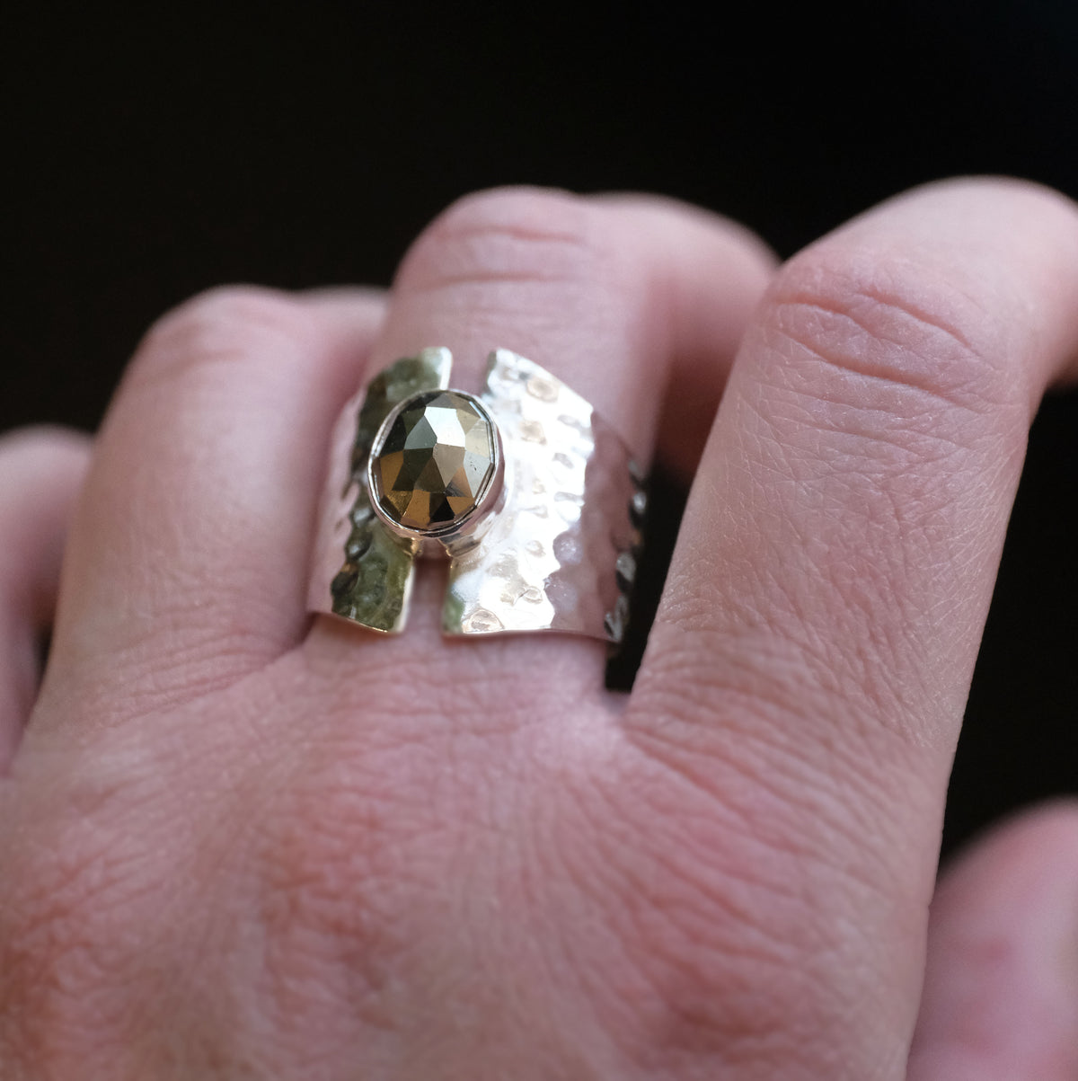 Pyrite Shield Ring (Size 8) - One of a Kind