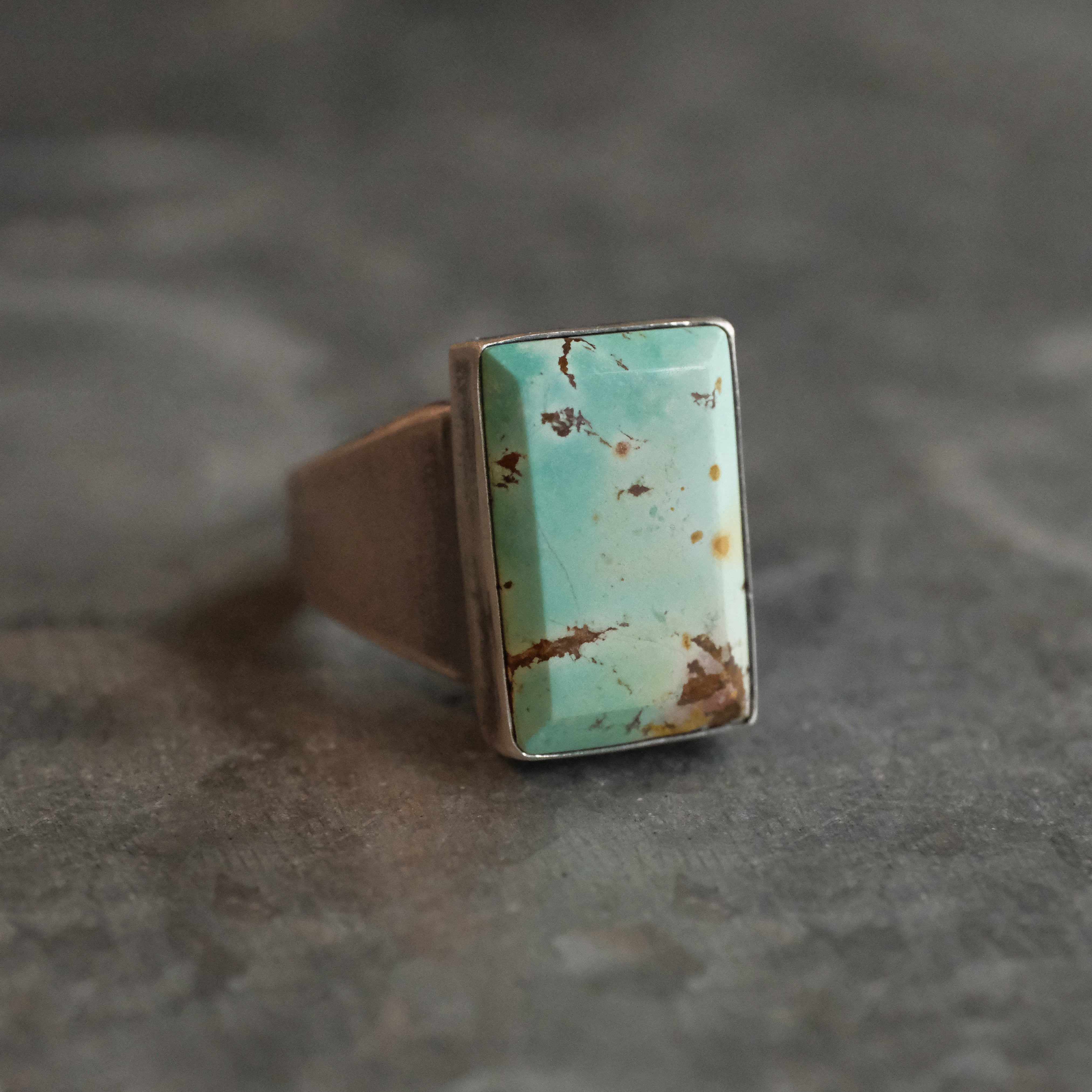 Turquoise Stepping Stone Signet Ring (Size 9) - One of a Kind