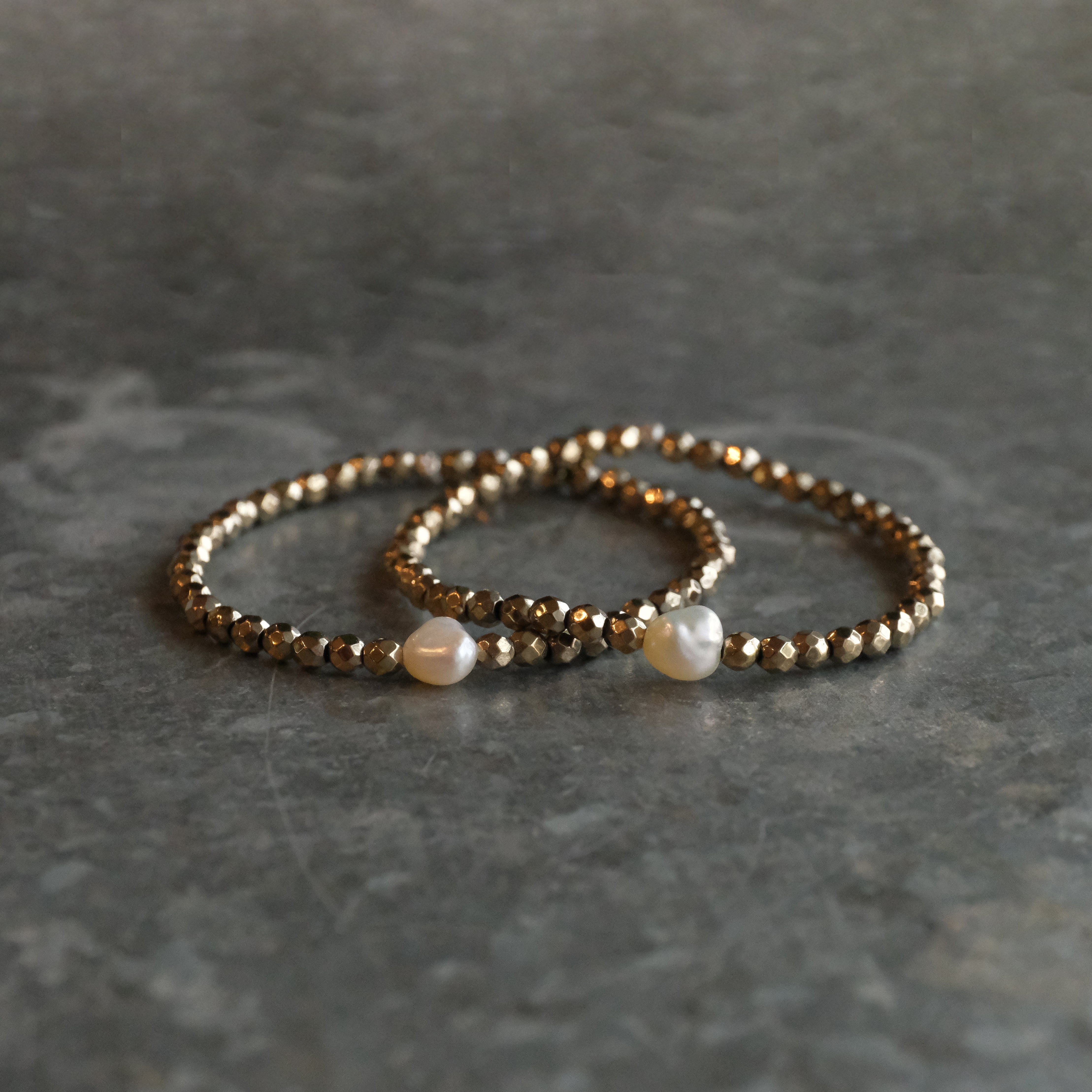 Dez Pyrite + Pearl Bracelet
