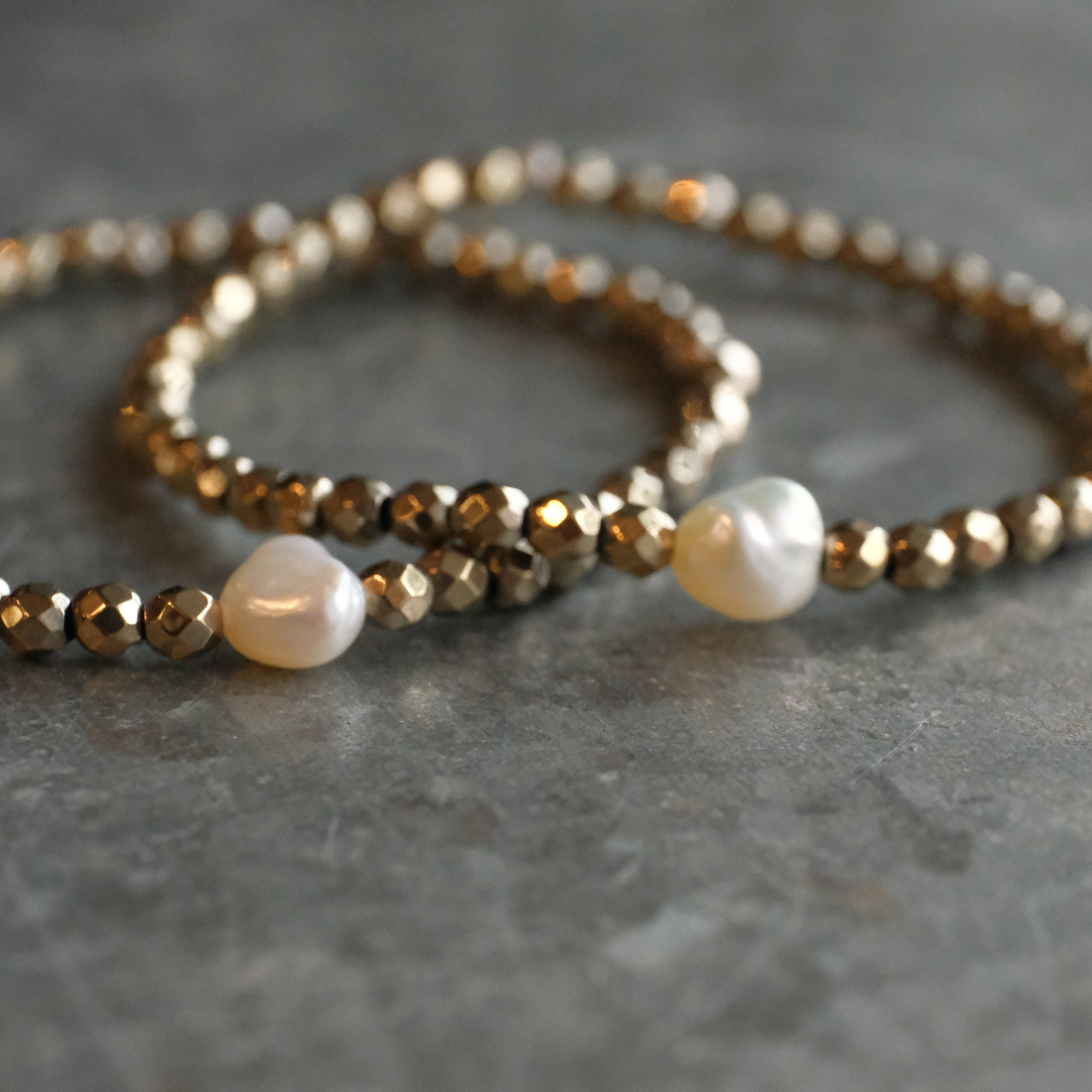 Dez Pyrite + Pearl Bracelet