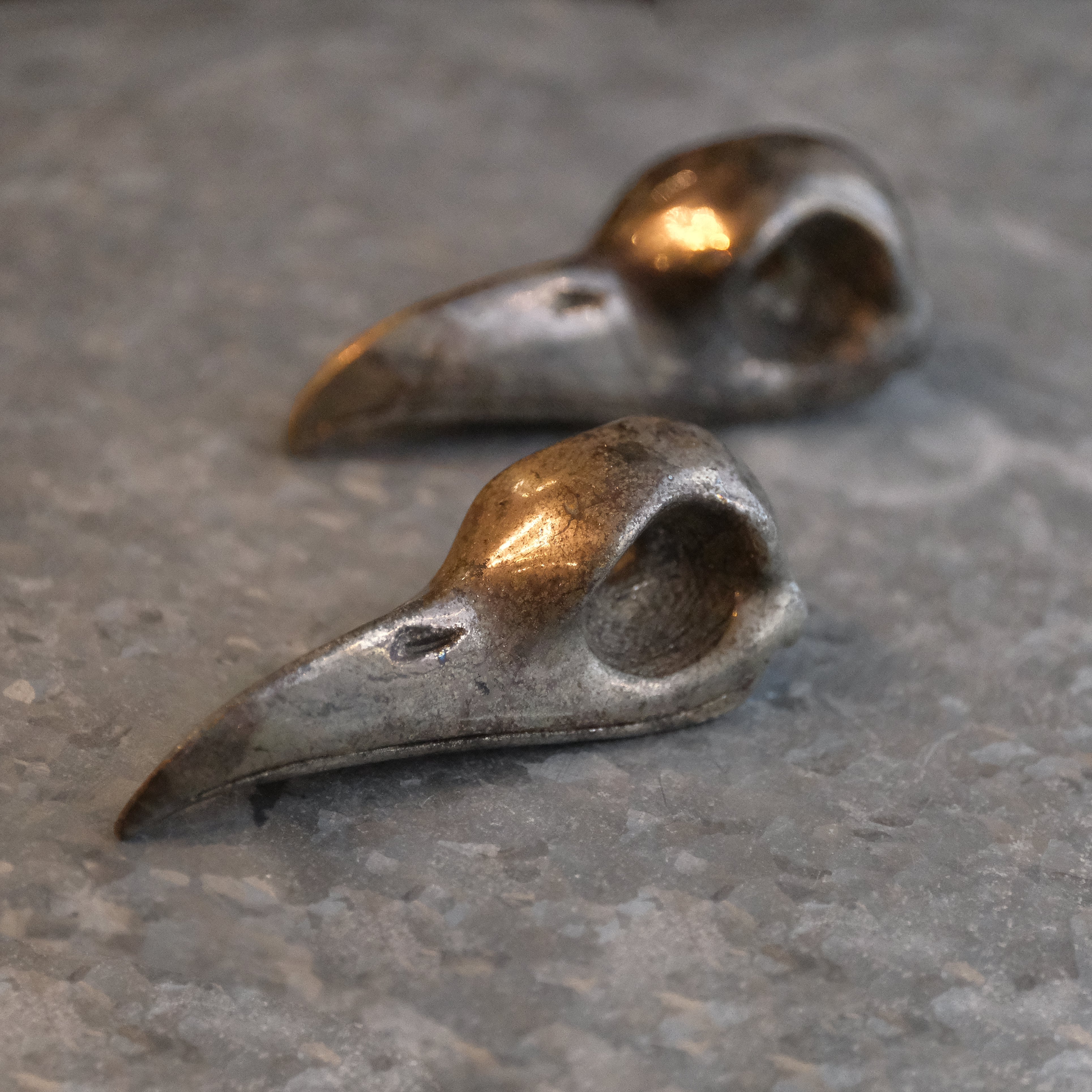 Hand Carved Pyrite Bird Skull