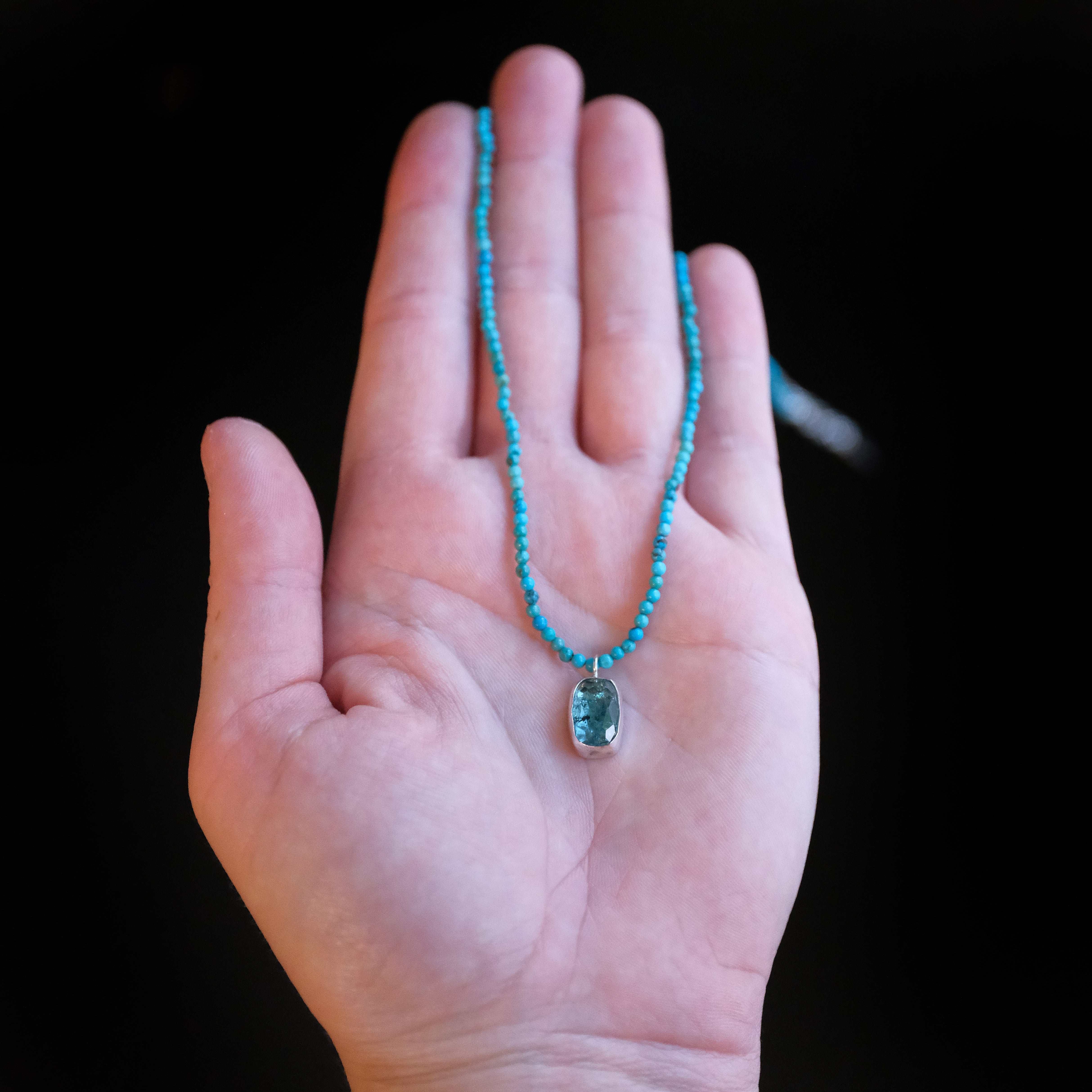 Turquoise + Aqua Tourmaline Crux Necklace - One of a Kind