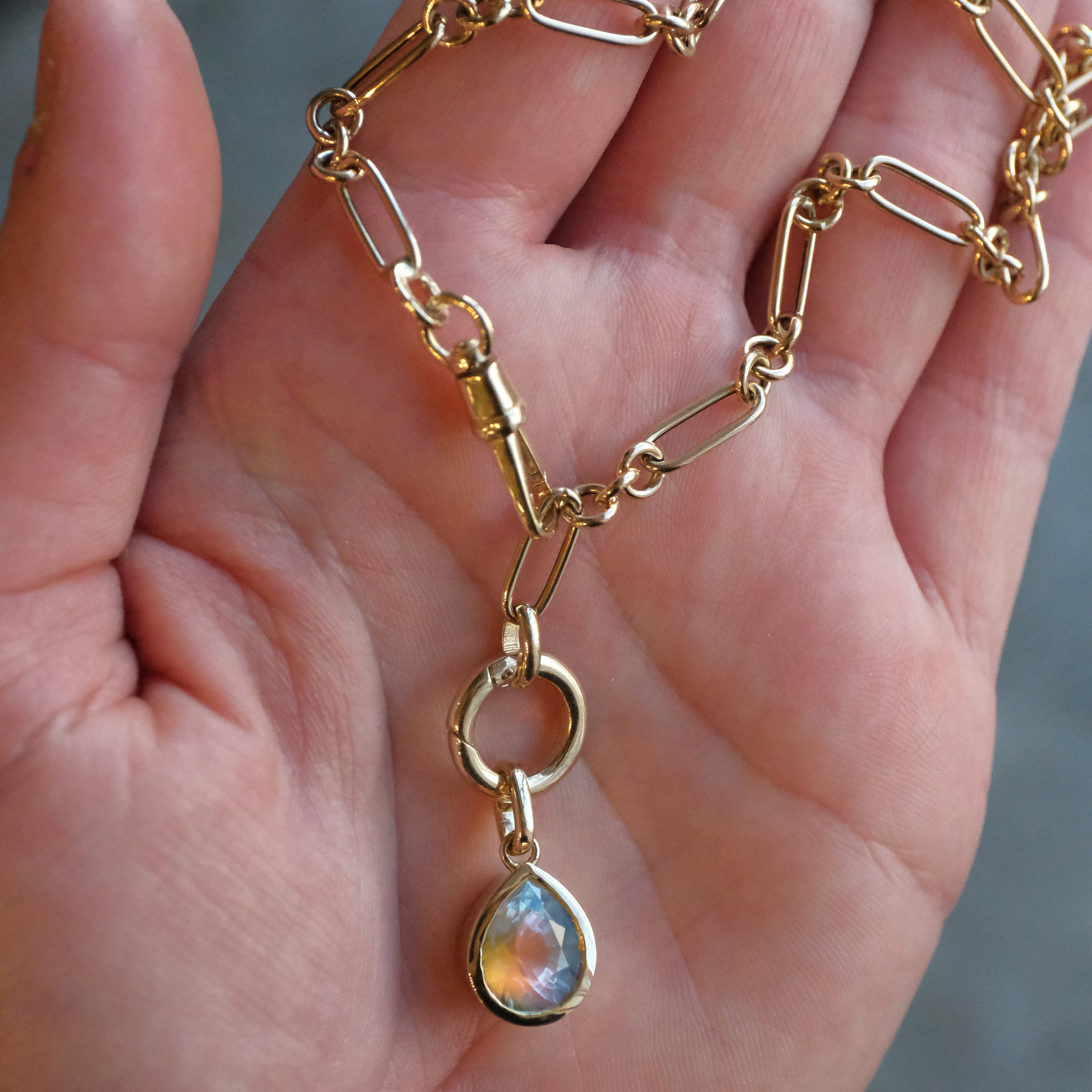 14k + Moonstone Rhiannon Necklace - One of a Kind