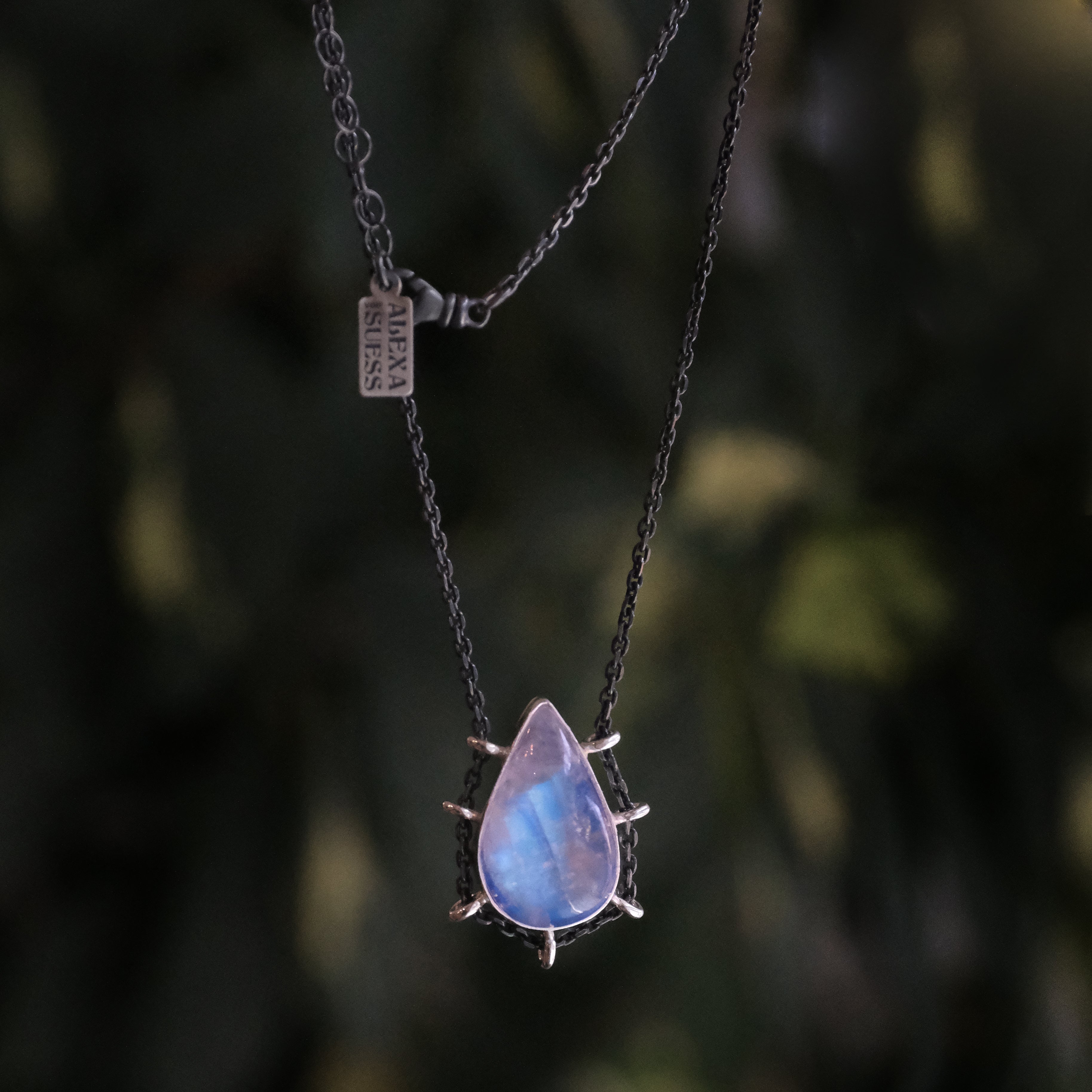 Rainbow Moonstone Path Necklace - One of a Kind