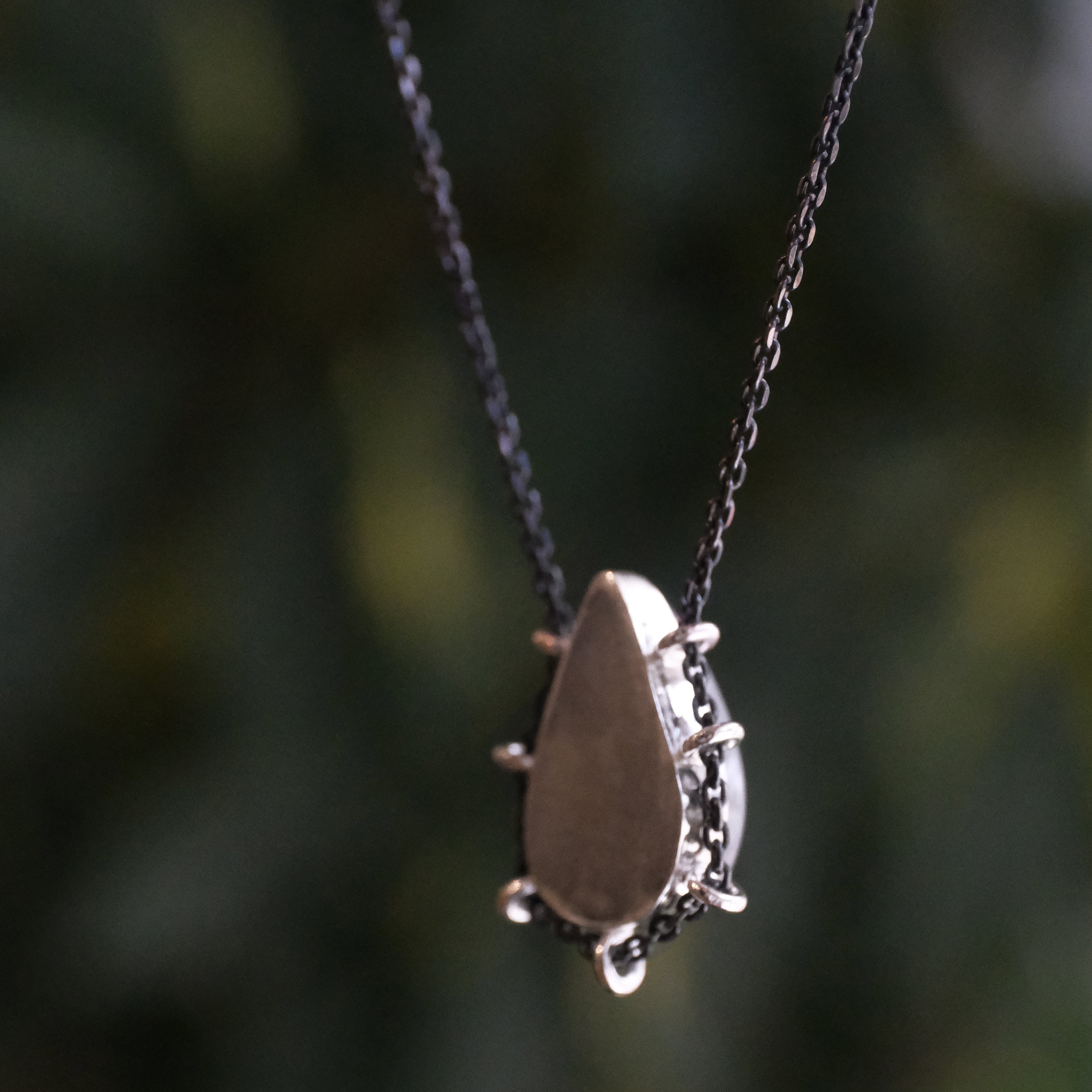 Rainbow Moonstone Path Necklace - One of a Kind