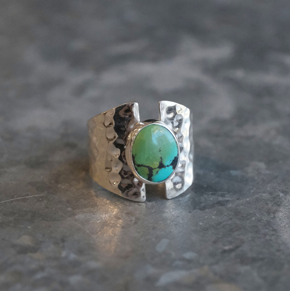 Turquoise Shield Ring (Size 9) - One of a Kind
