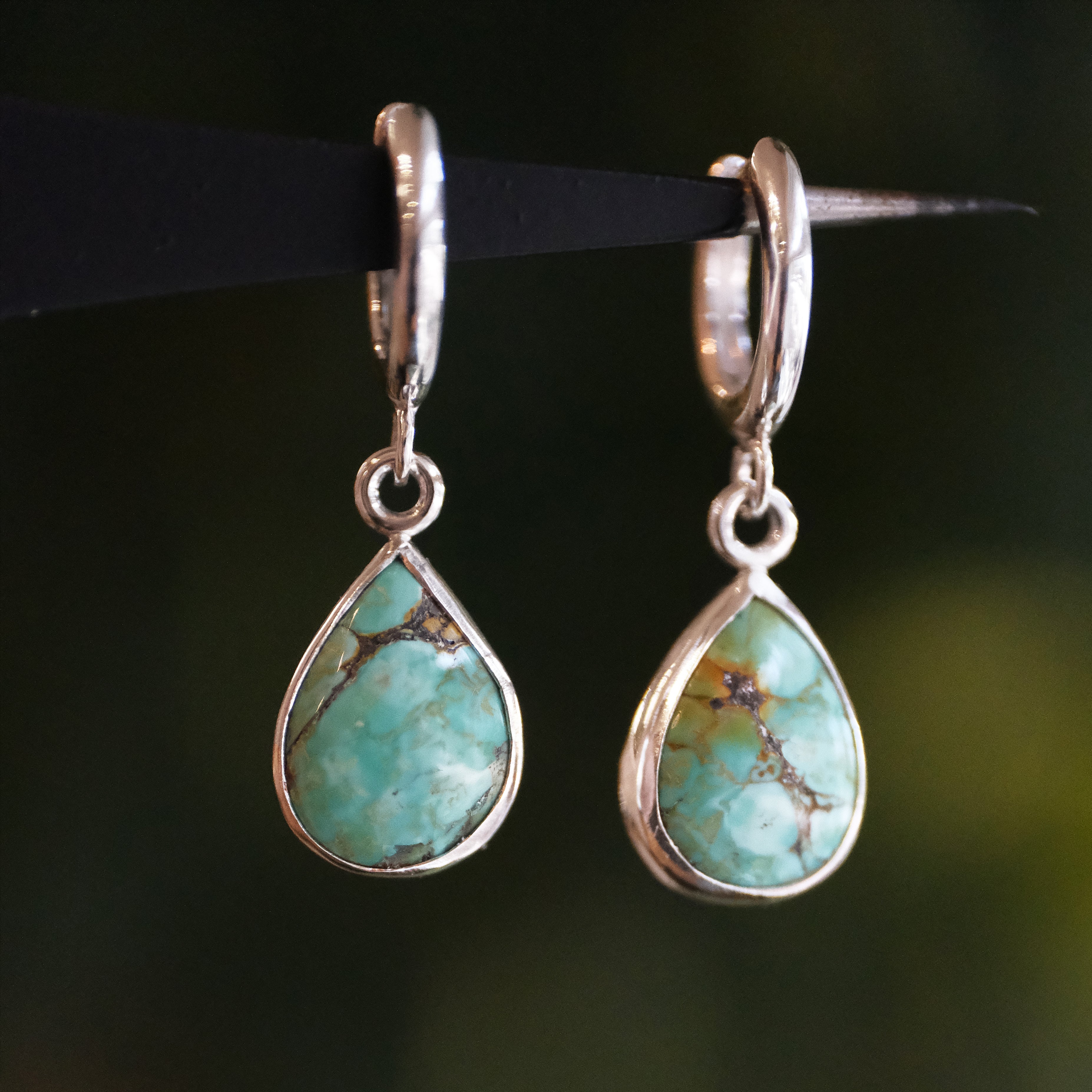 Turquoise Drops of Saturn Earrings - One of a Kind