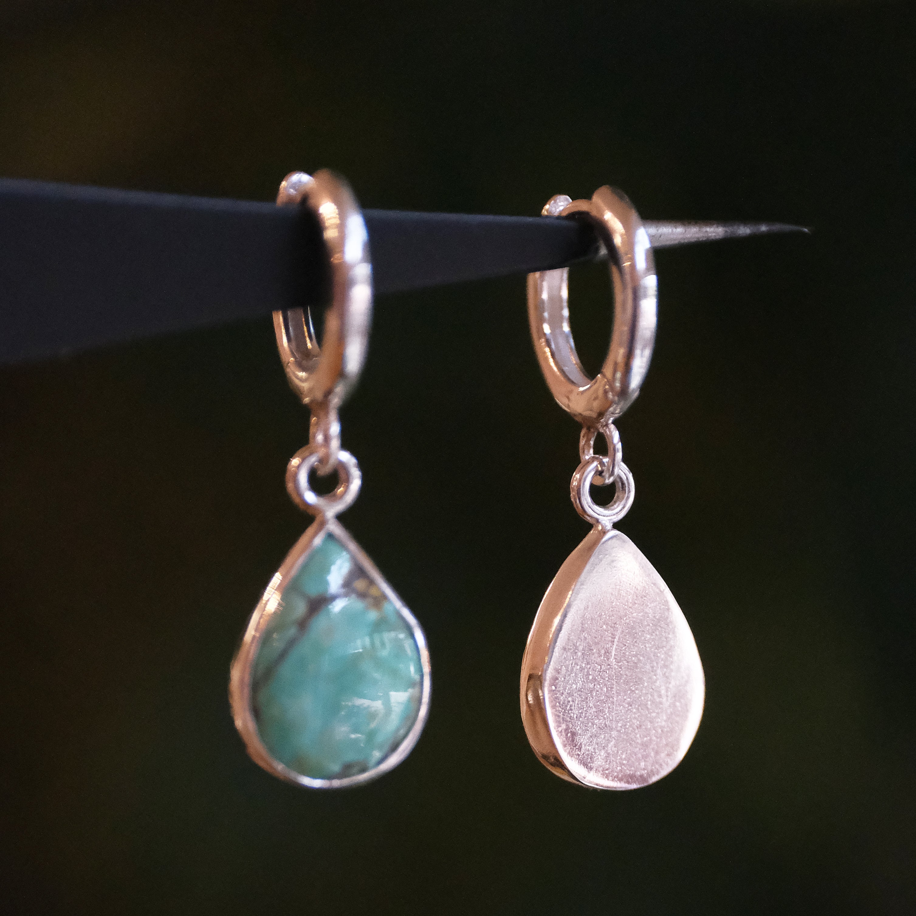 Turquoise Drops of Saturn Earrings - One of a Kind