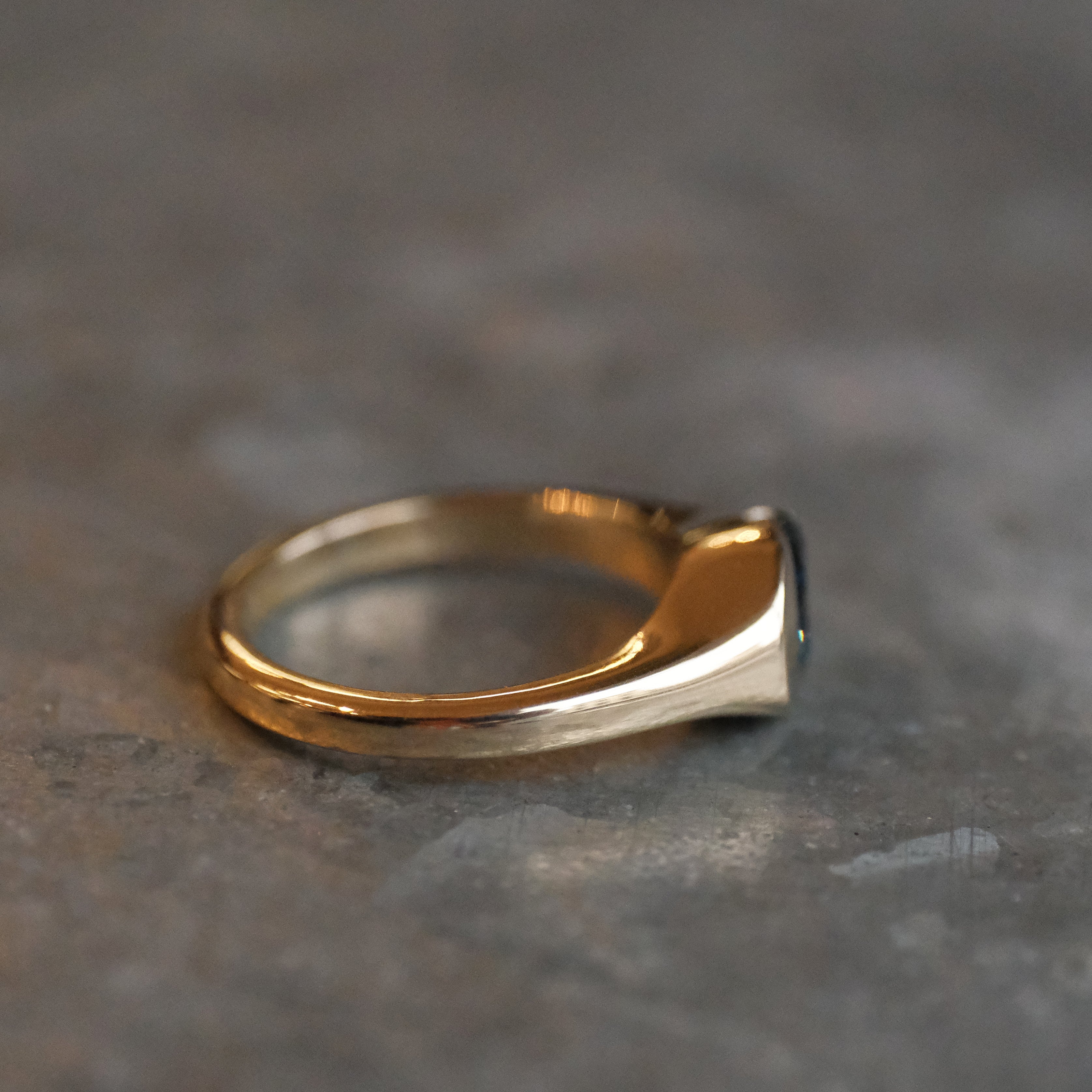 14k + Montana Sapphire Flow Ring - One of a Kind