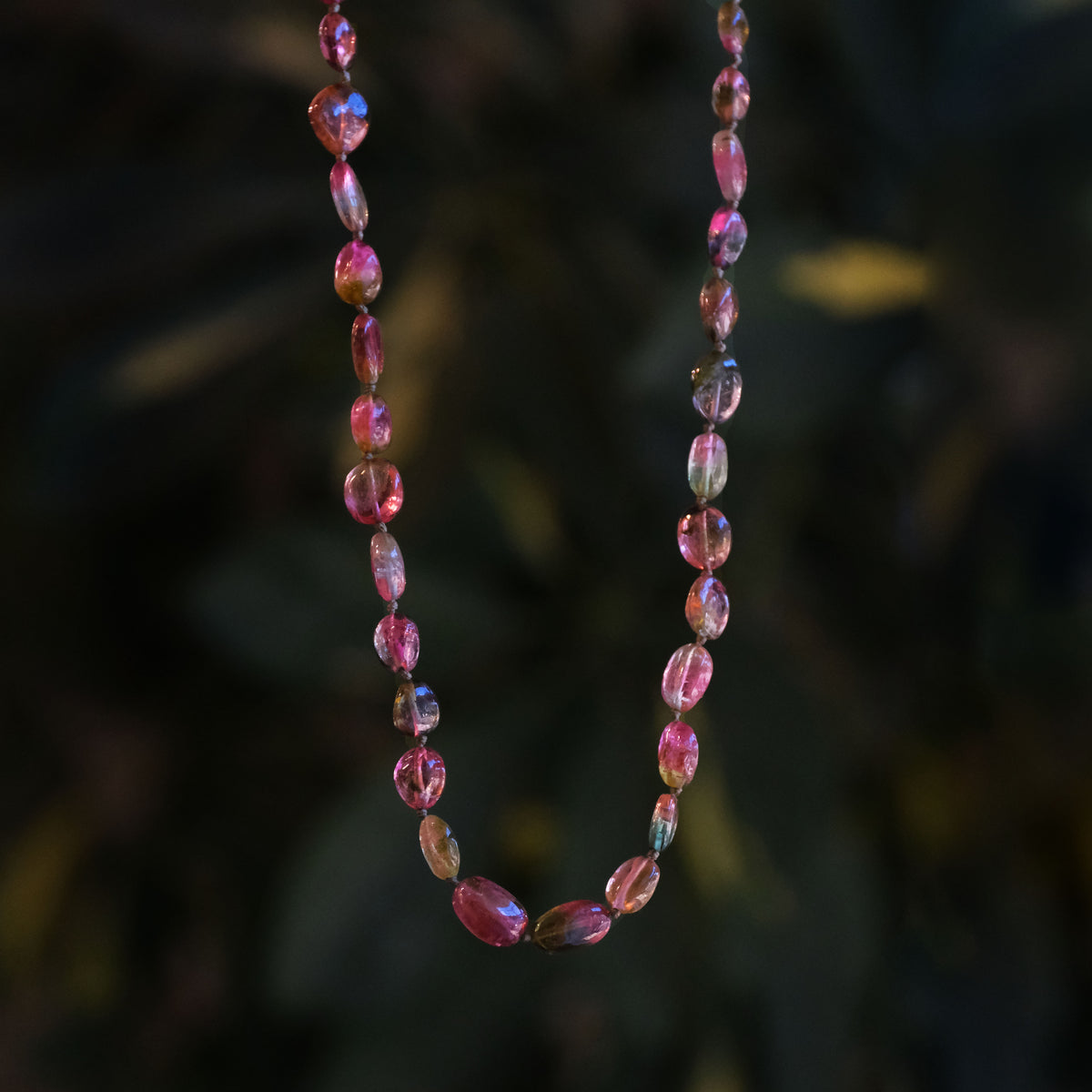 14k + Knotted Tourmaline Juicy Necklace - One of a Kind