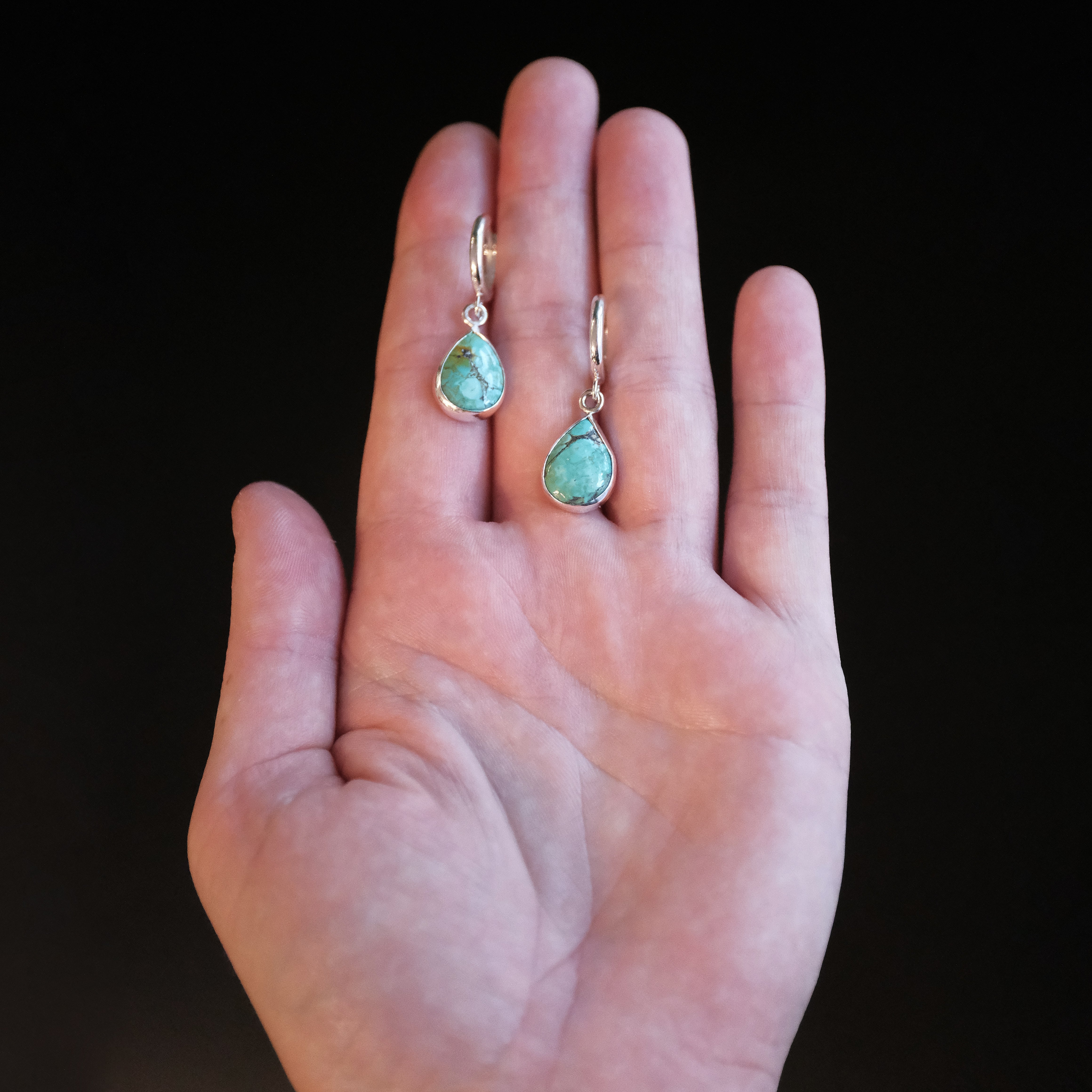 Turquoise Drops of Saturn Earrings - One of a Kind