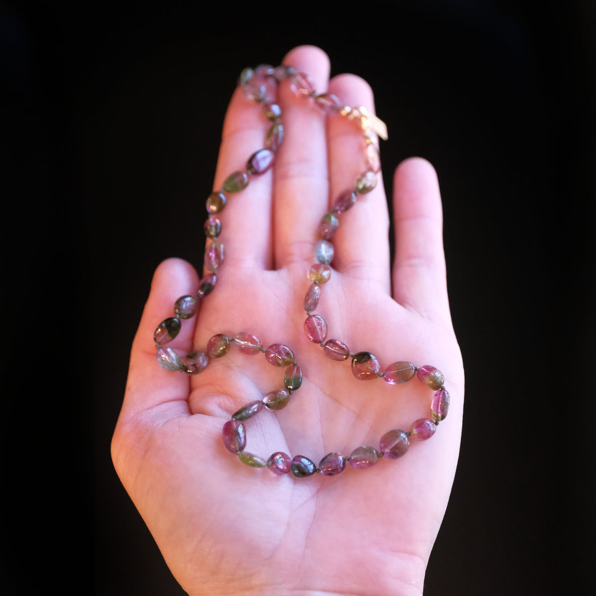 14k + Knotted Tourmaline Juicy Necklace - One of a Kind