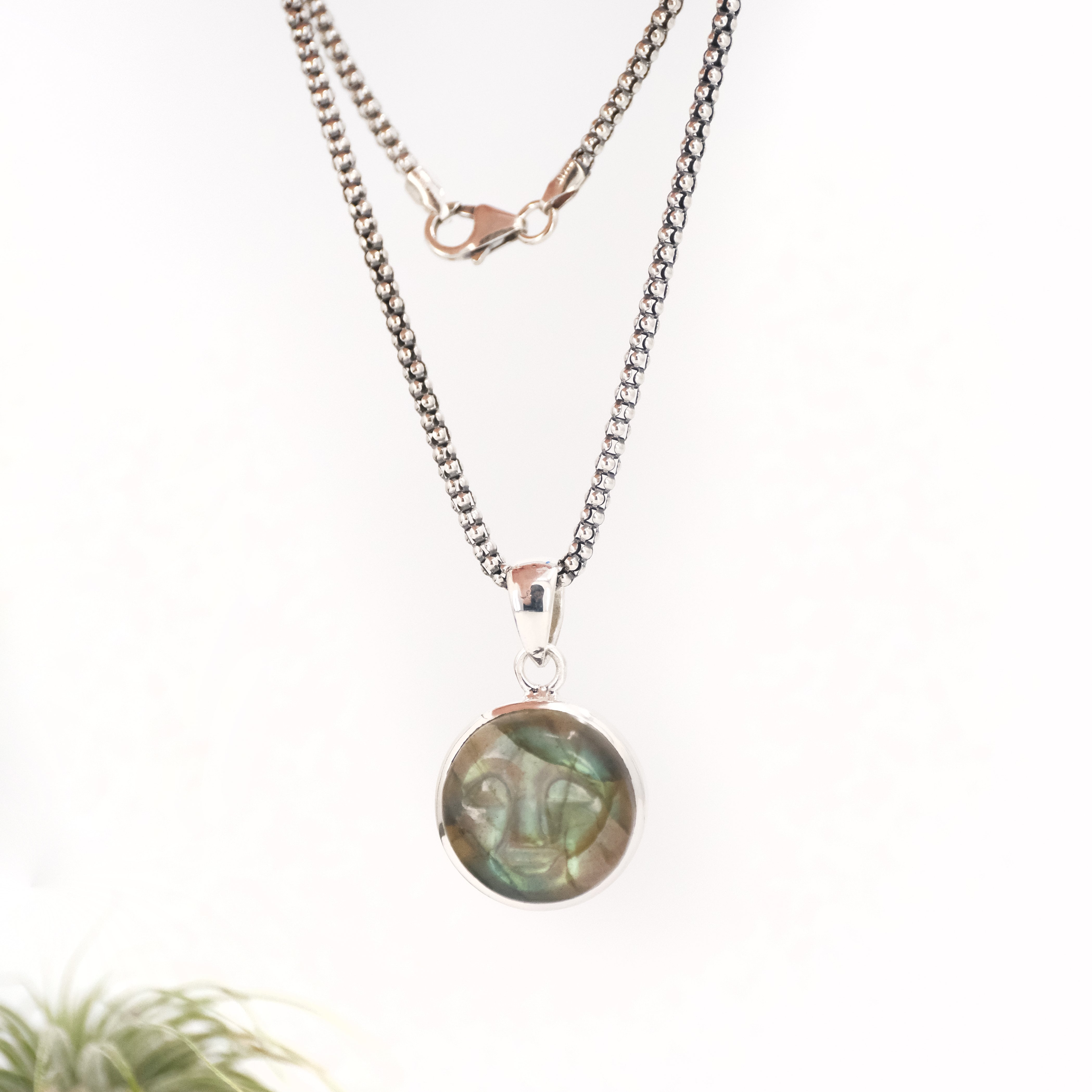 Molly Labradorite Moon Necklace - One of a Kind