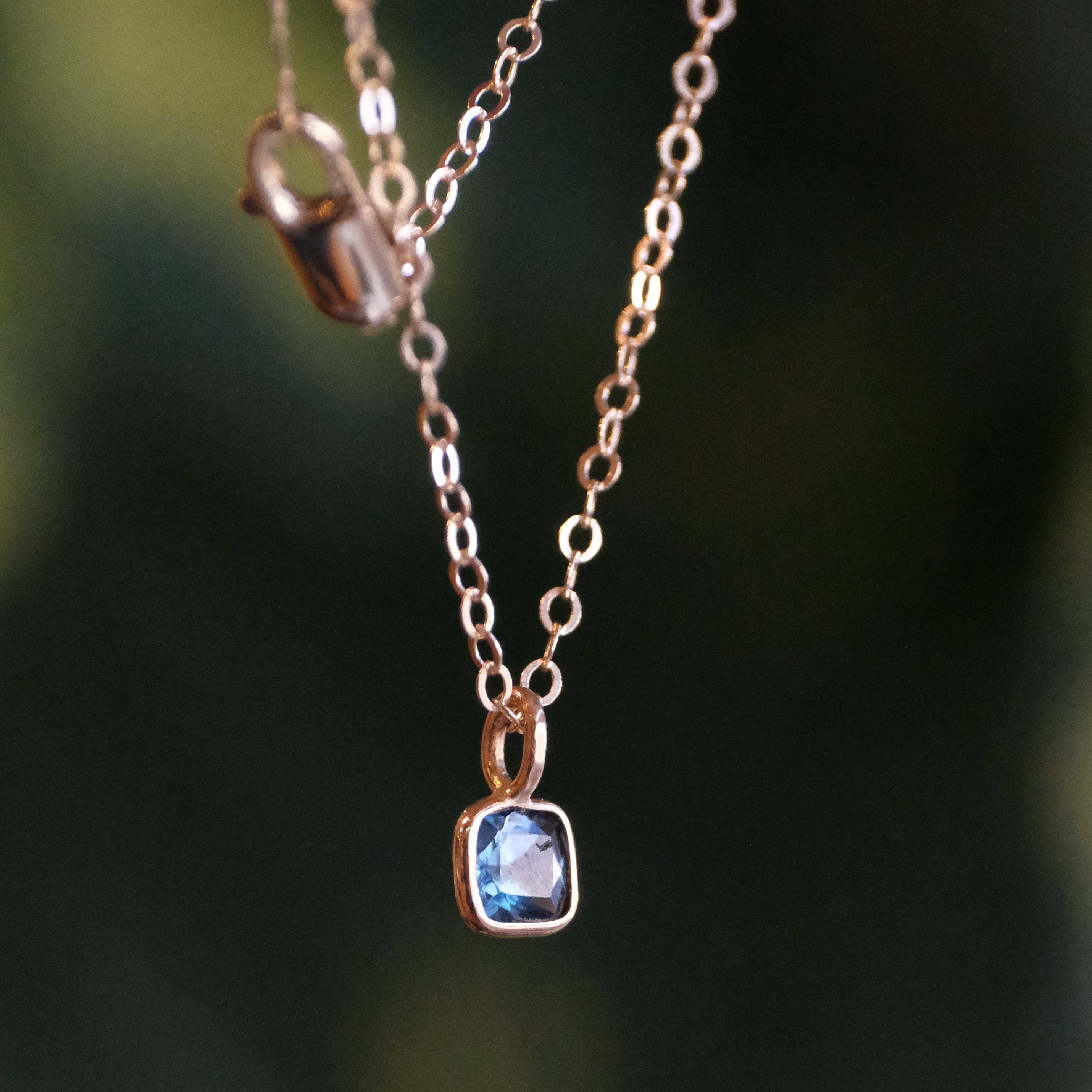 14k + Topaz Cushion Necklace
