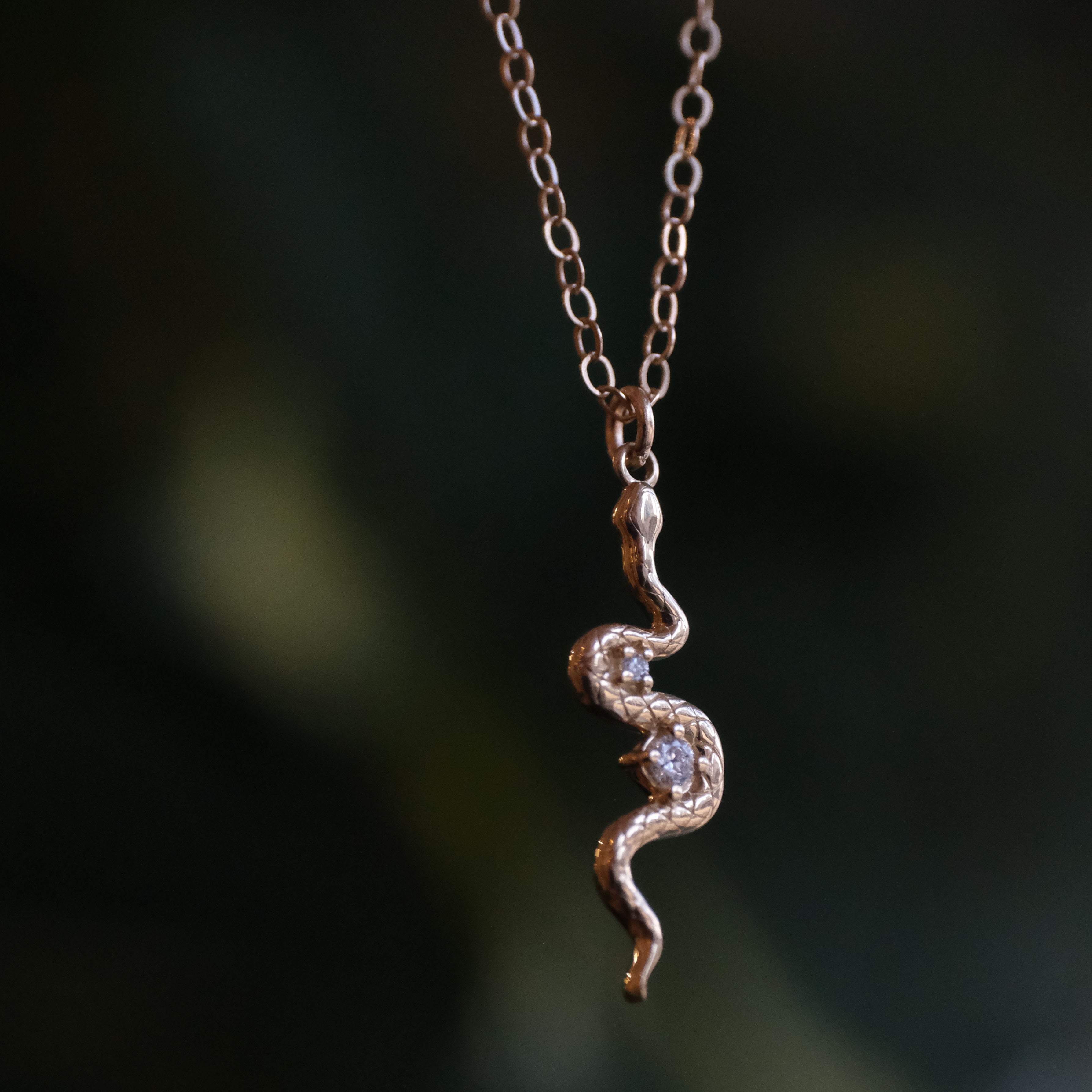 14k + Natural Diamond Asp Necklace