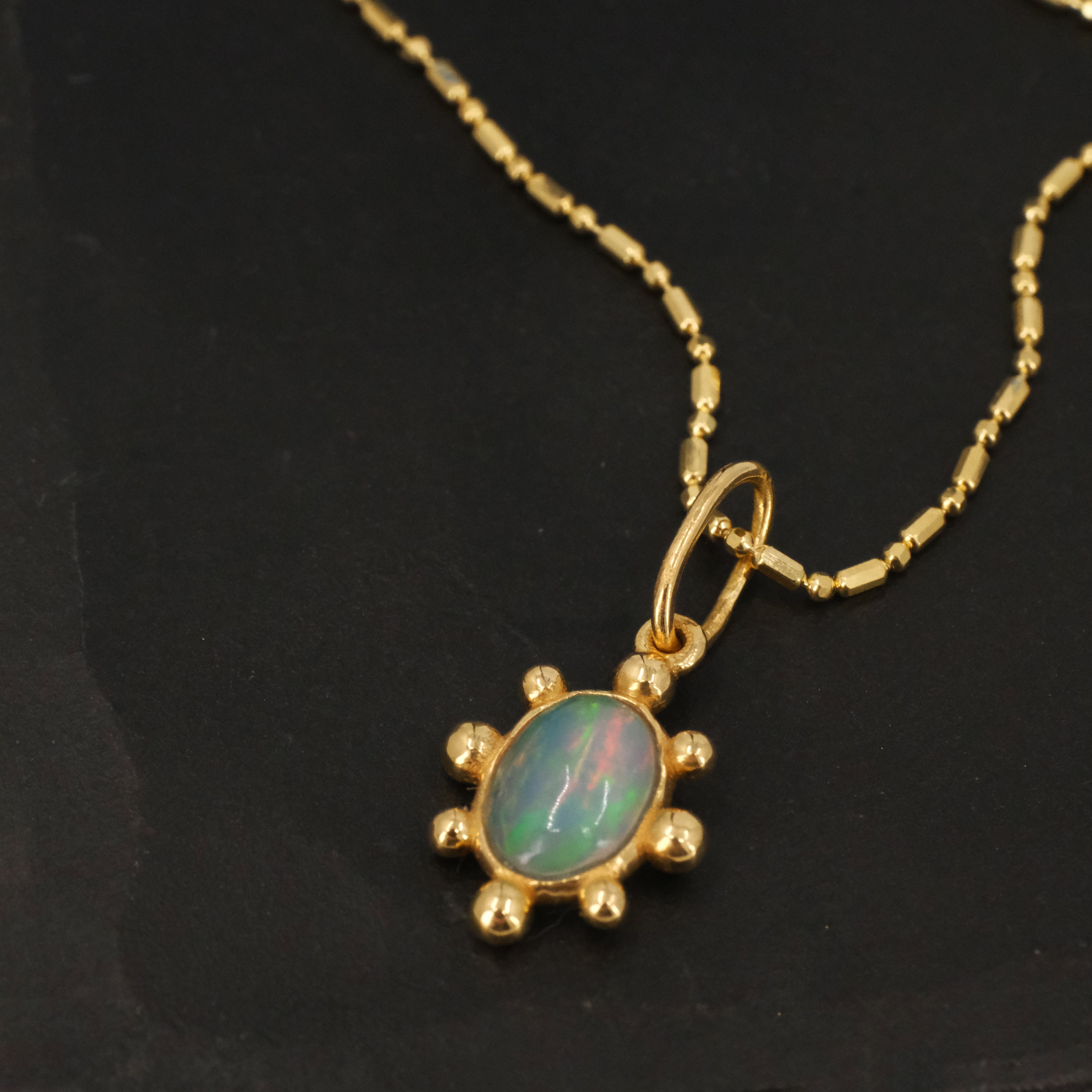 14k + Opal Sol Necklace - One of a Kind