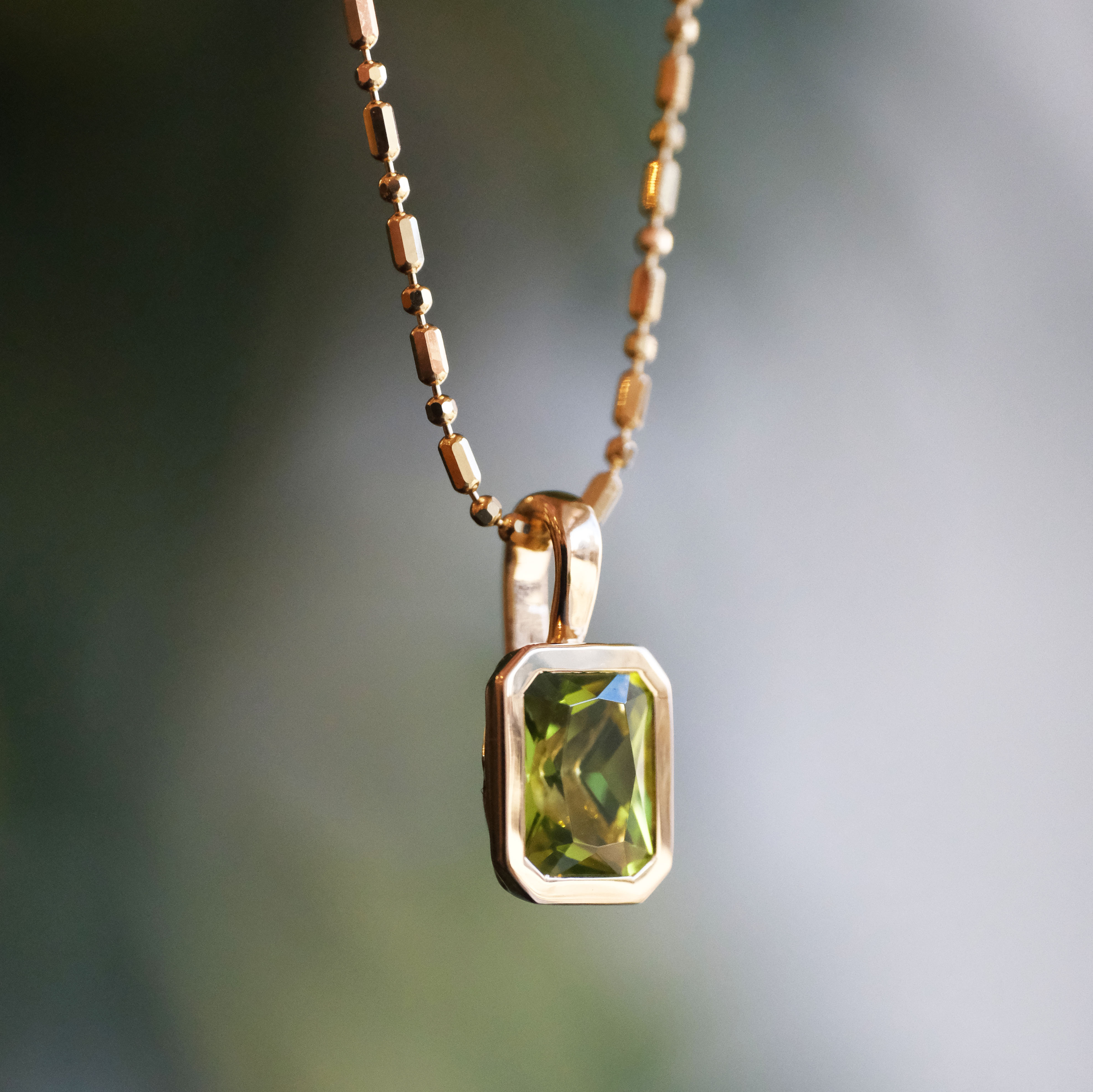 14k + Peridot Lyon Necklace