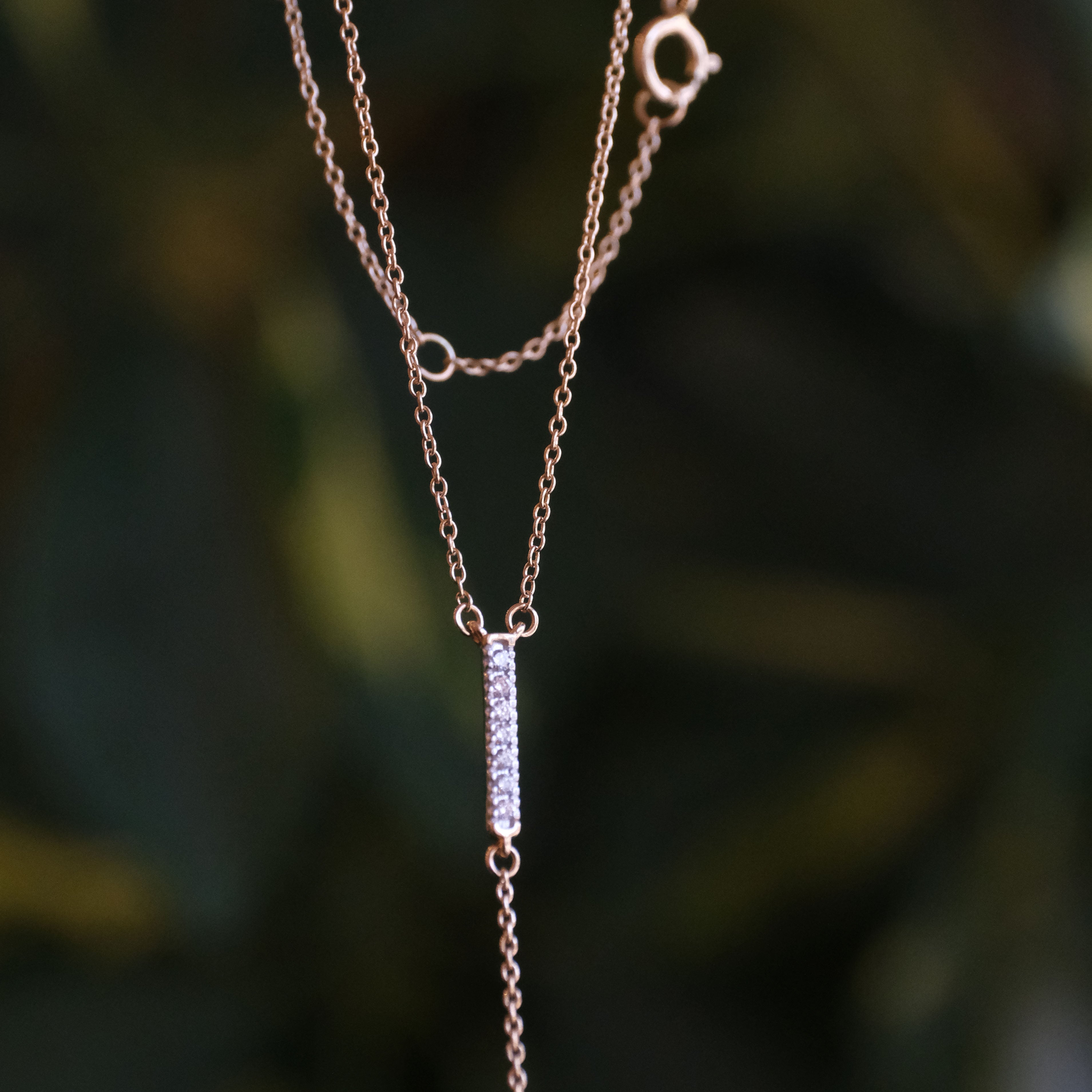 14k + Natural Diamond Silk Sheets Necklace