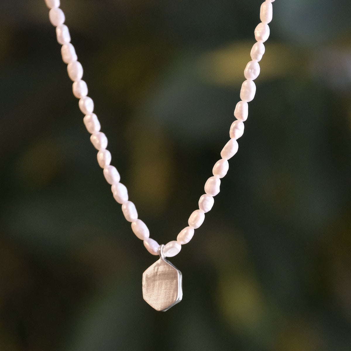 Freshwater Pearl + Moonstone Hexi Necklace - One of a Kind