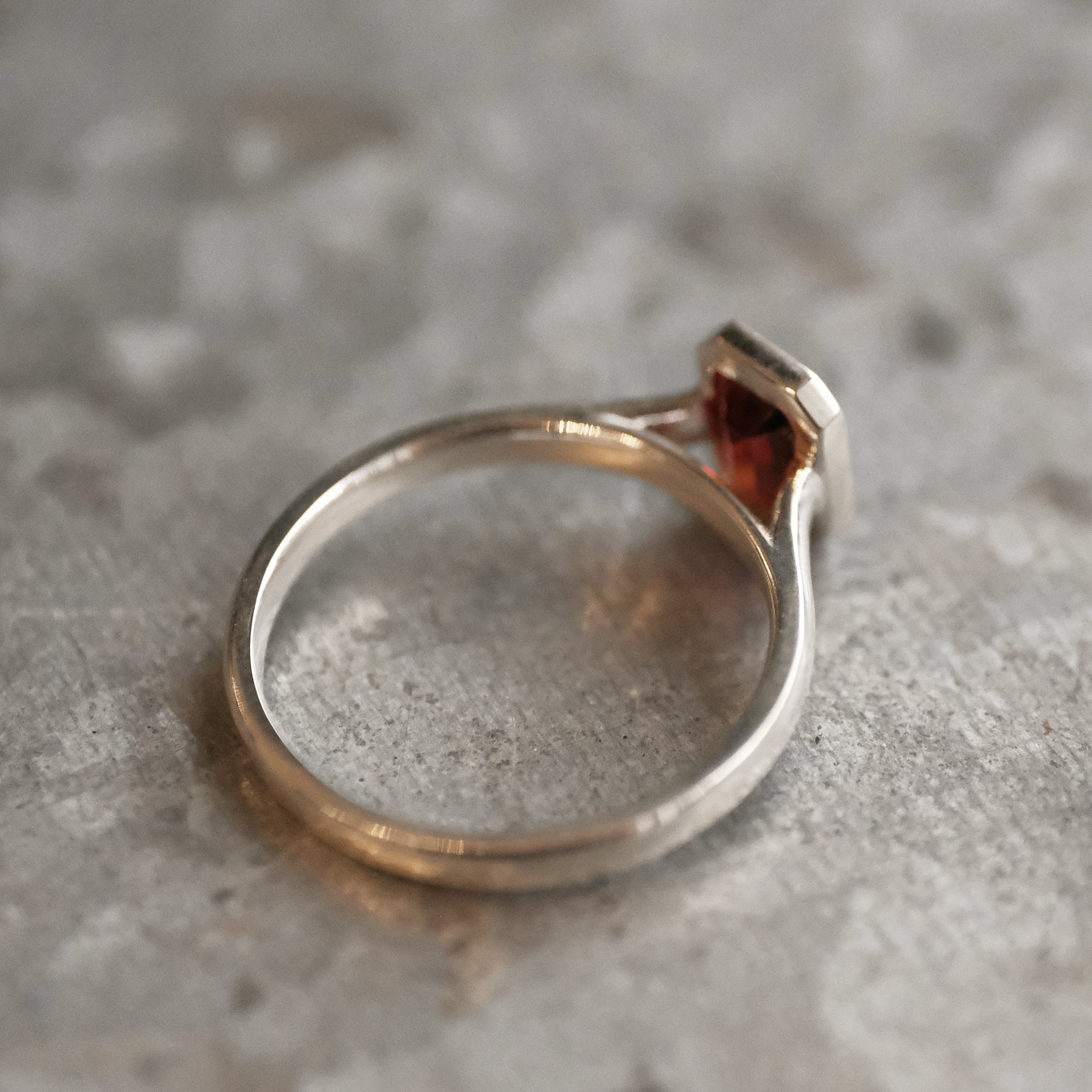 Garnet + Sterling Arches Ring (Size 7)