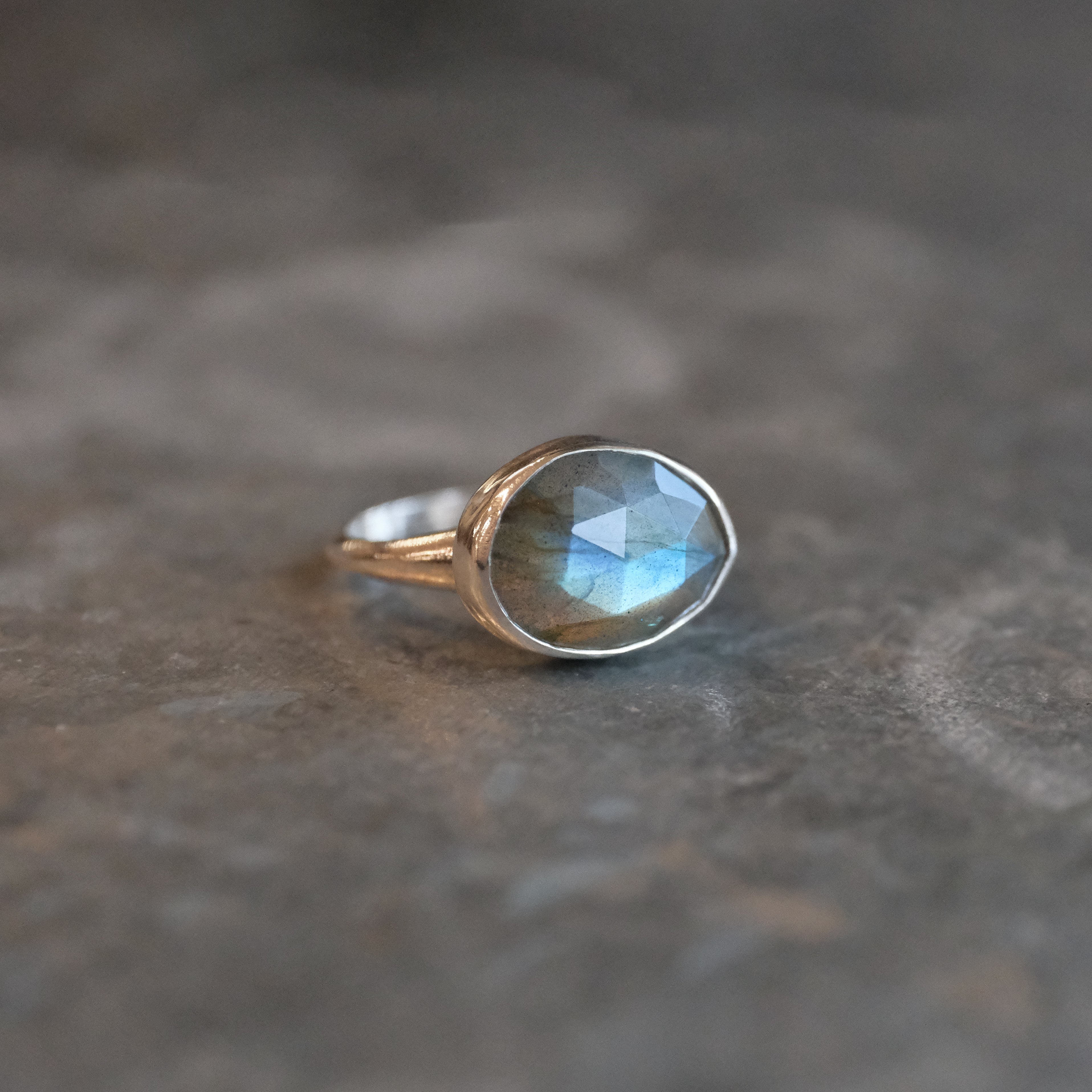 Labradorite Curve Ring (Size 7) - One of a Kind