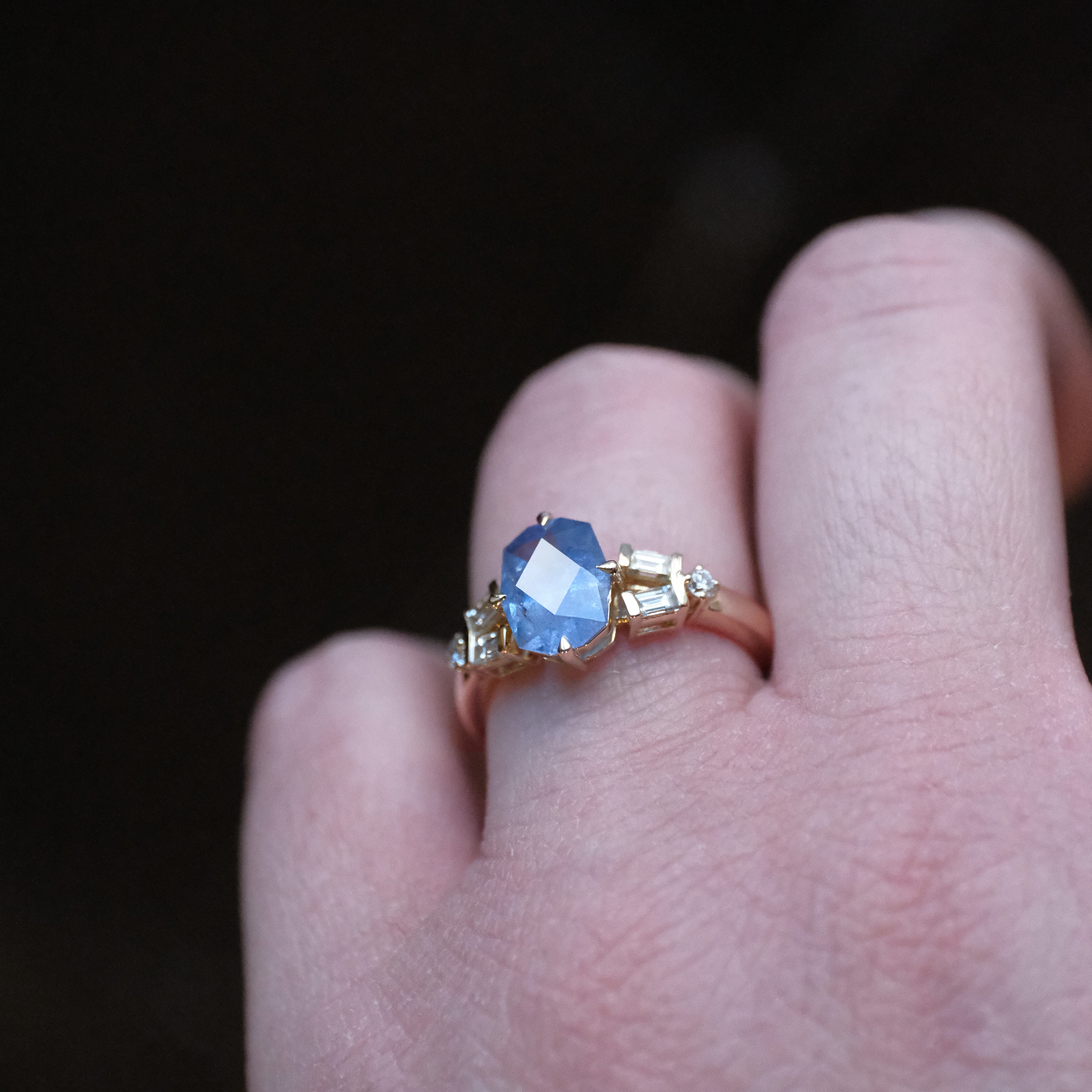 14k Umba Sapphire + Diamond Amana Ring - One of a Kind