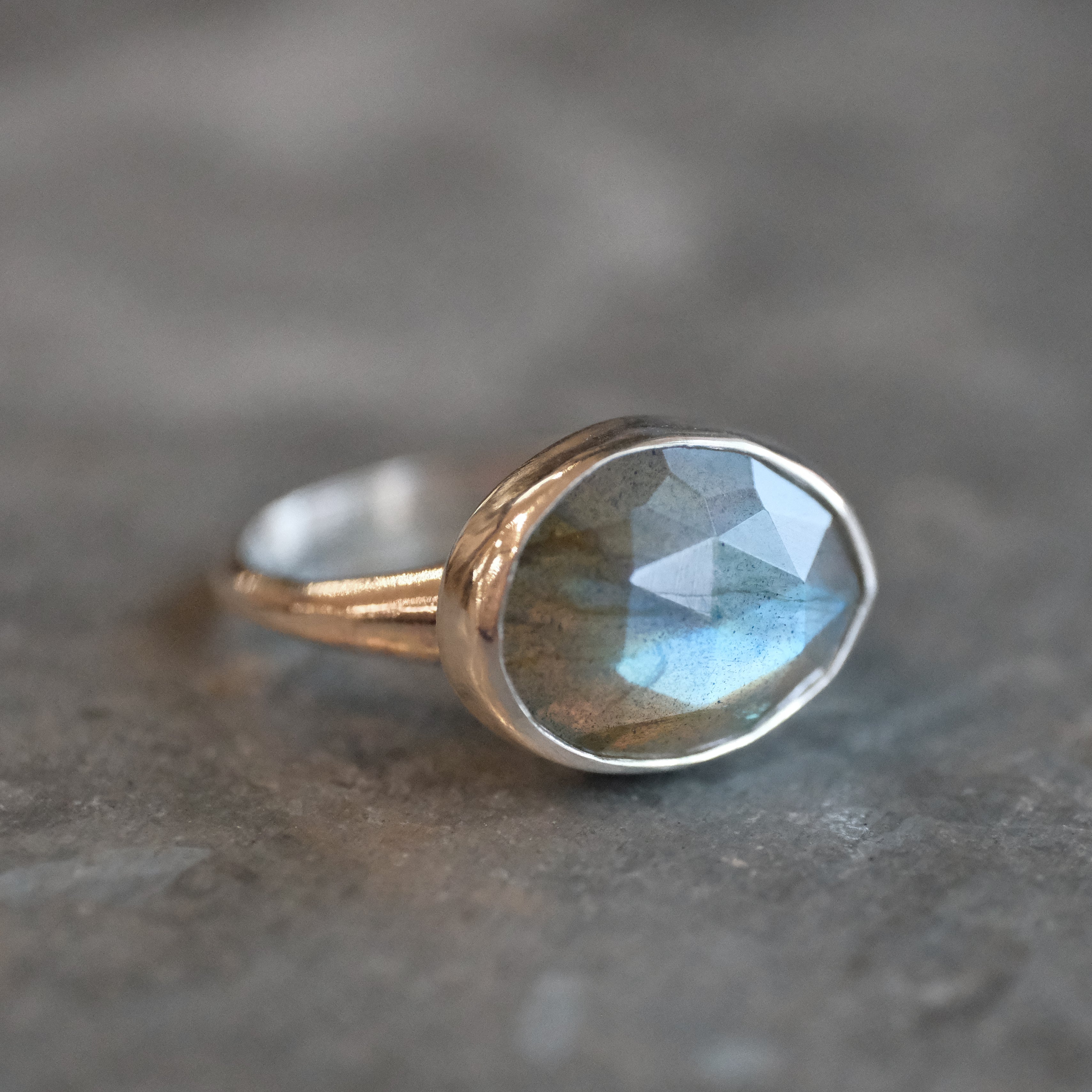 Labradorite Curve Ring (Size 7) - One of a Kind