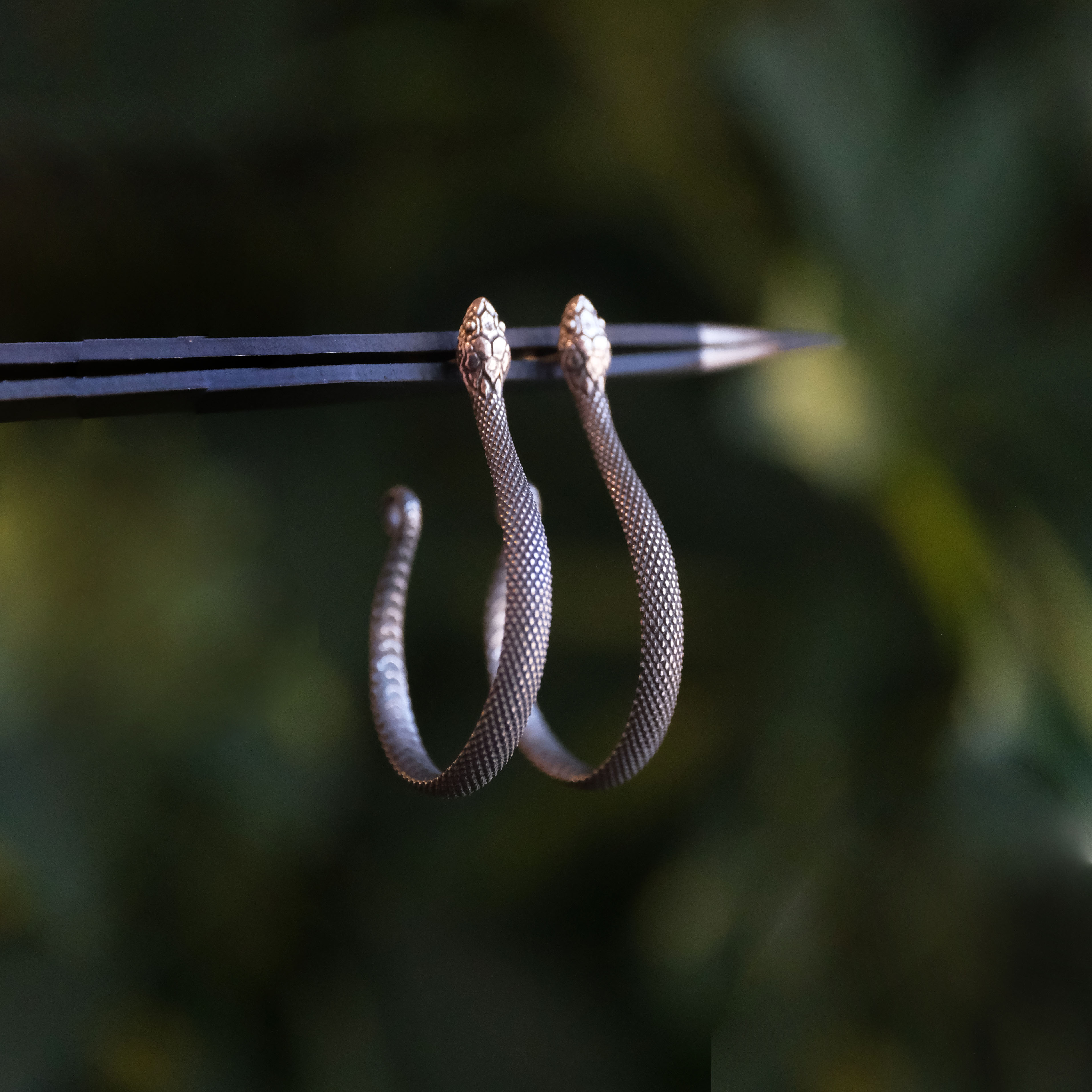 Sterling Serpent Hoops