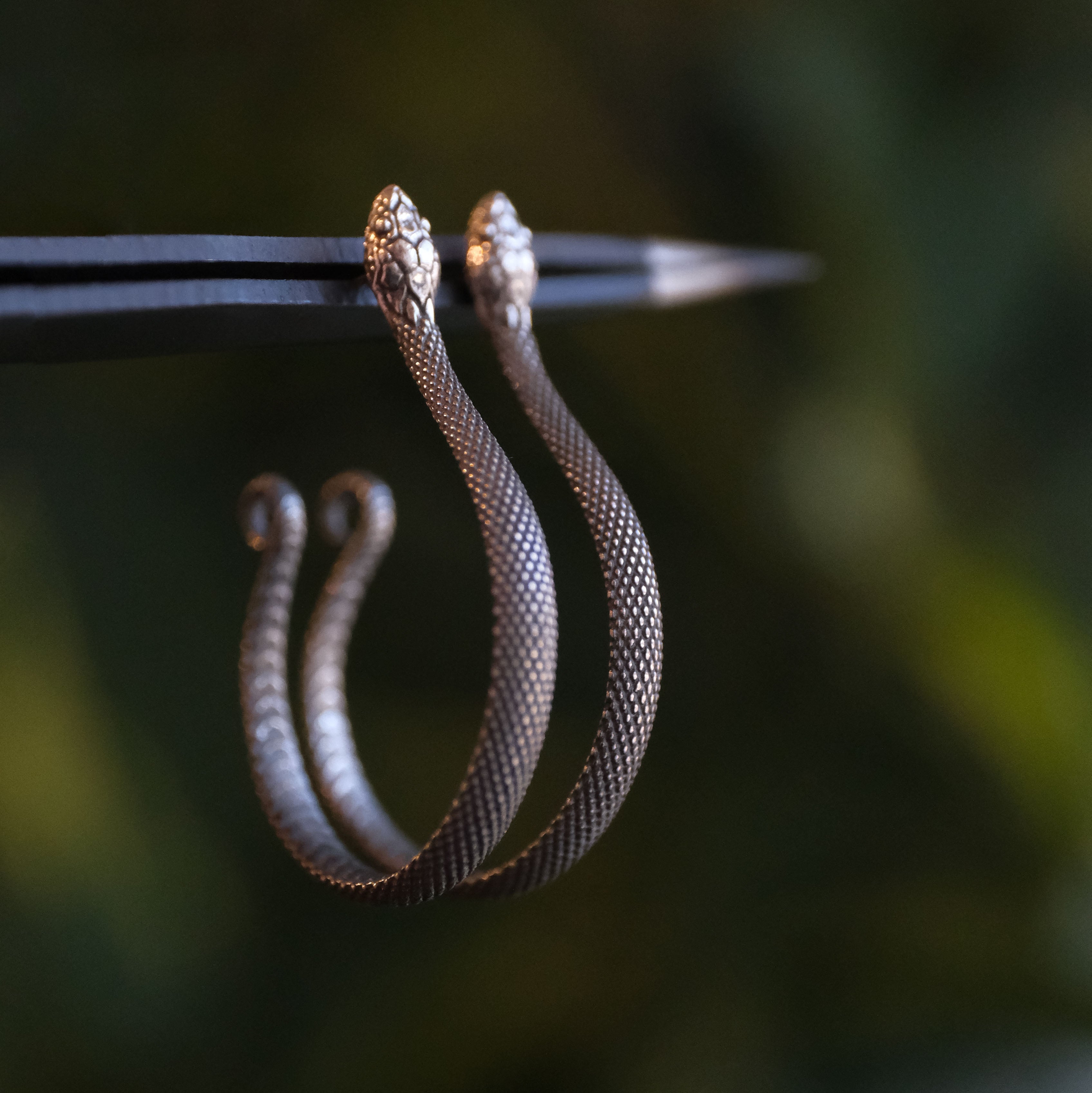 Sterling Serpent Hoops