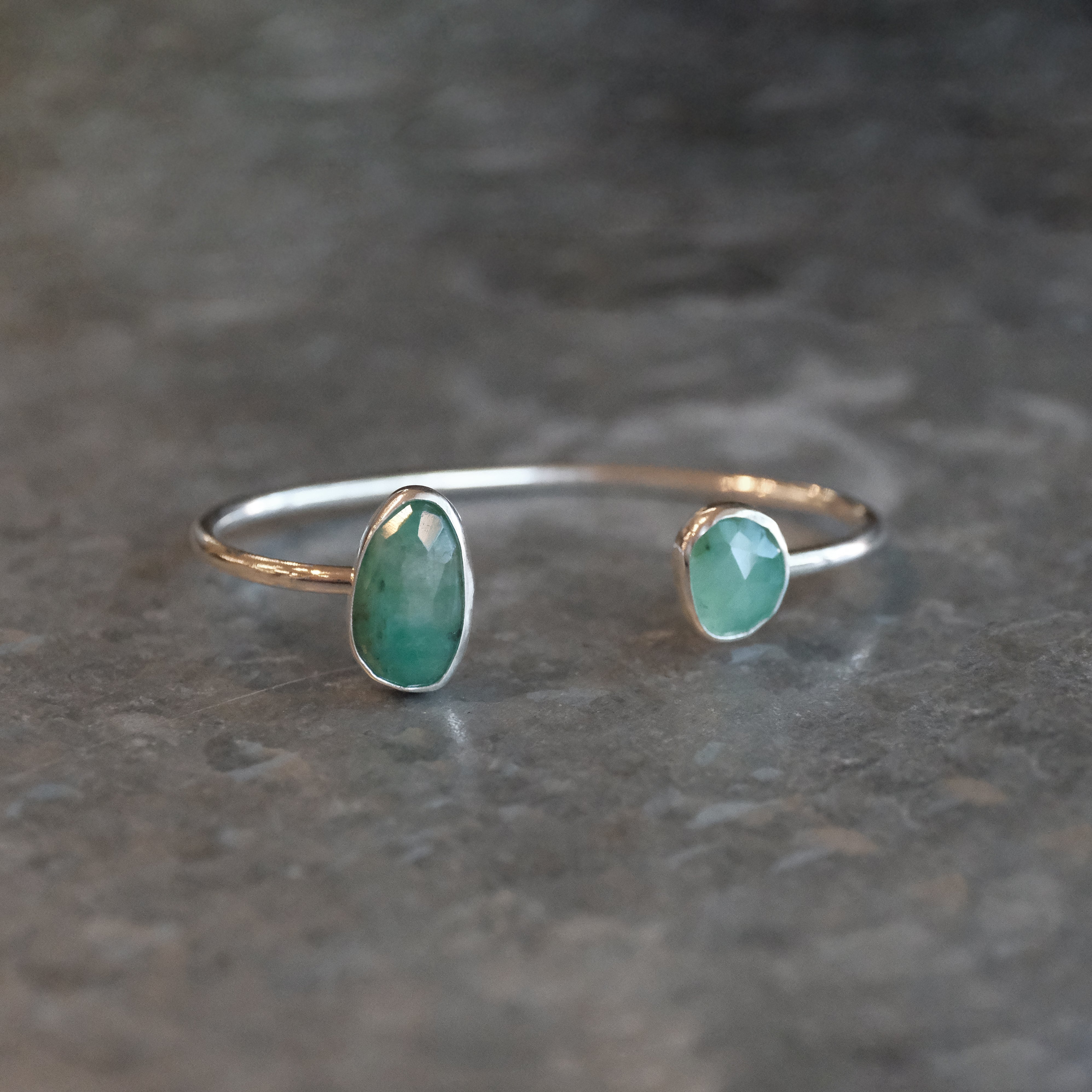 Brazilian Emerald Duo Cuff - One of a Kind