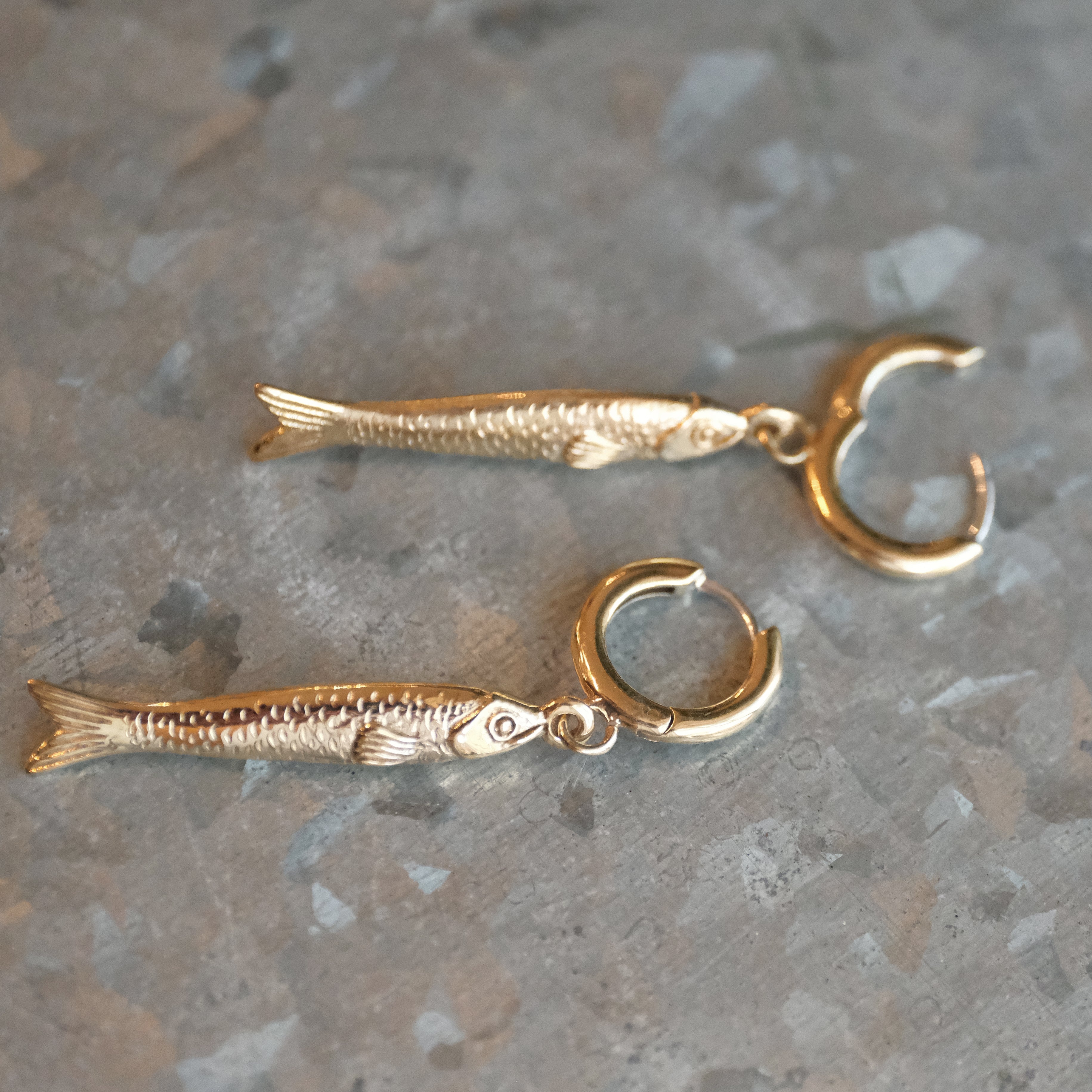 Bronze Sardine Hugger Earrings