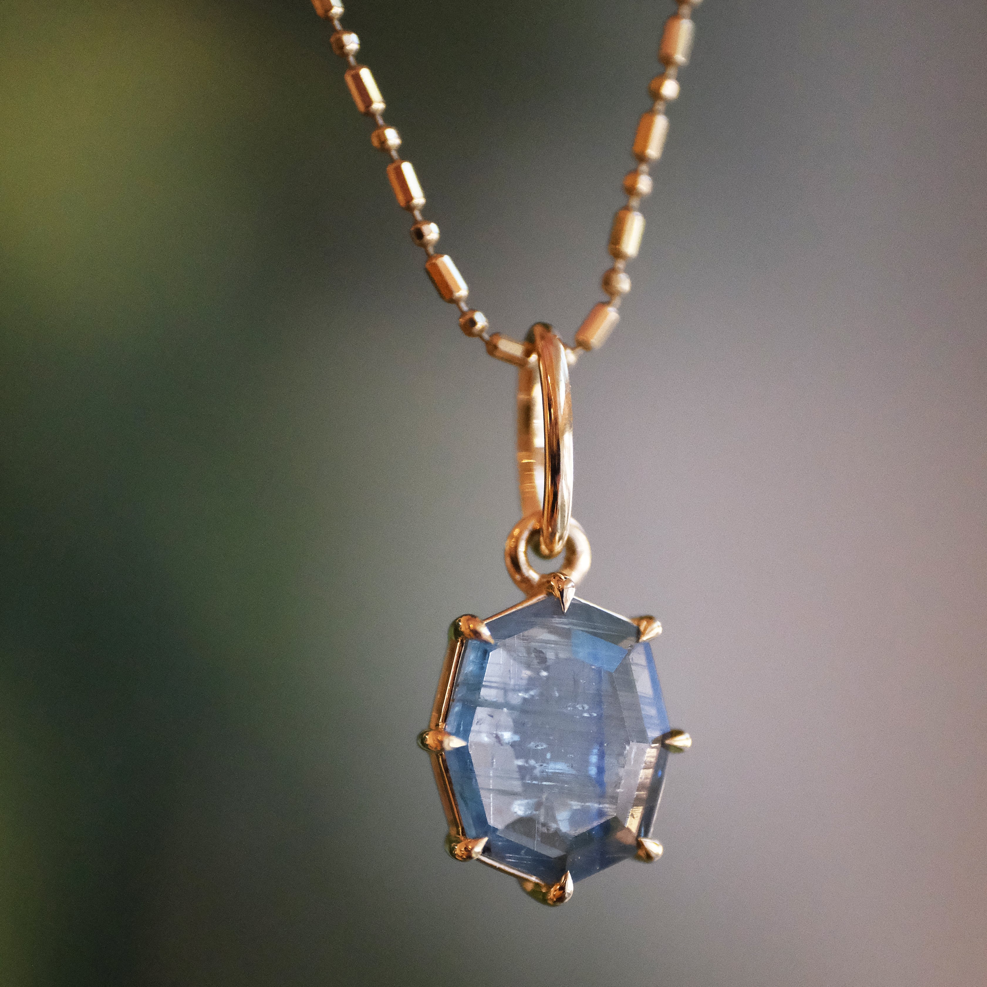 14k + Kyanite Planetae Necklace - One of a Kind